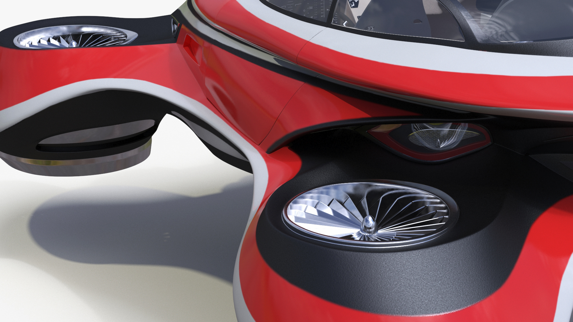 3D Hover Car Concept by Lazzarini Red Rigged