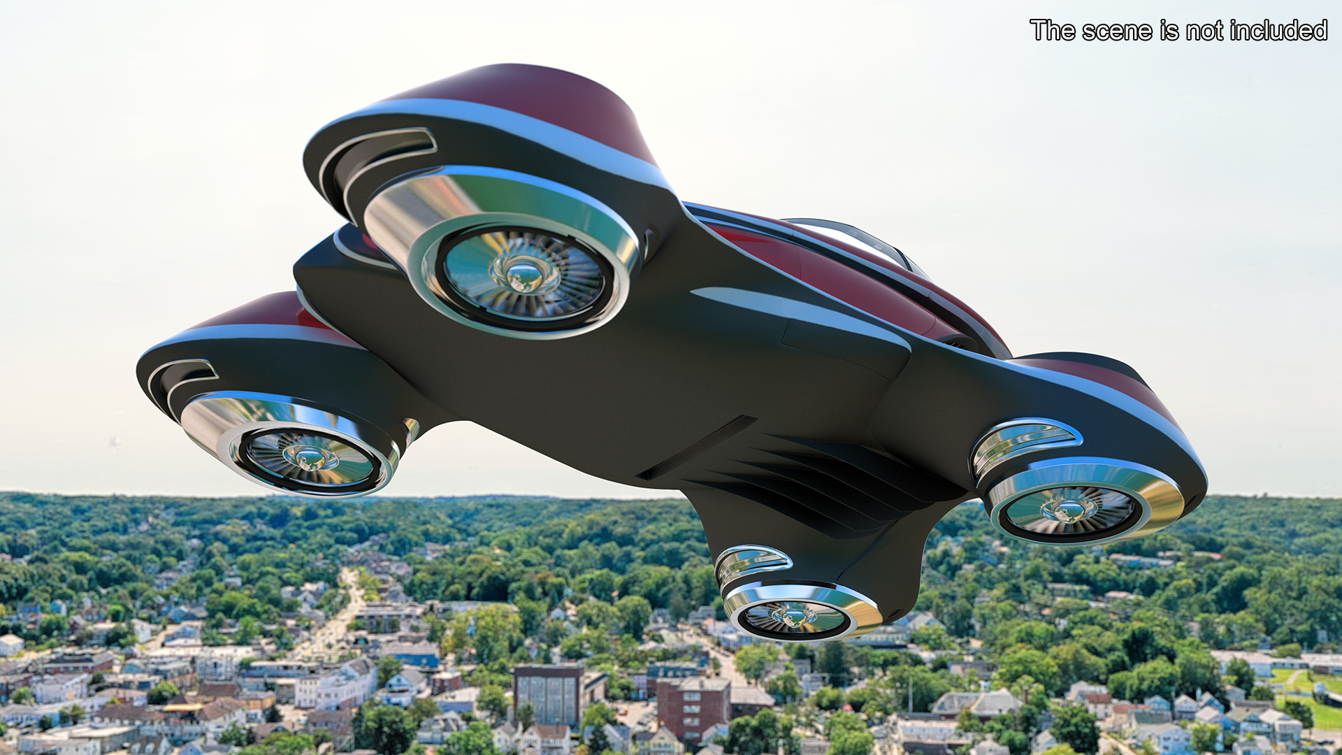 3D Hover Car Concept by Lazzarini Red Rigged
