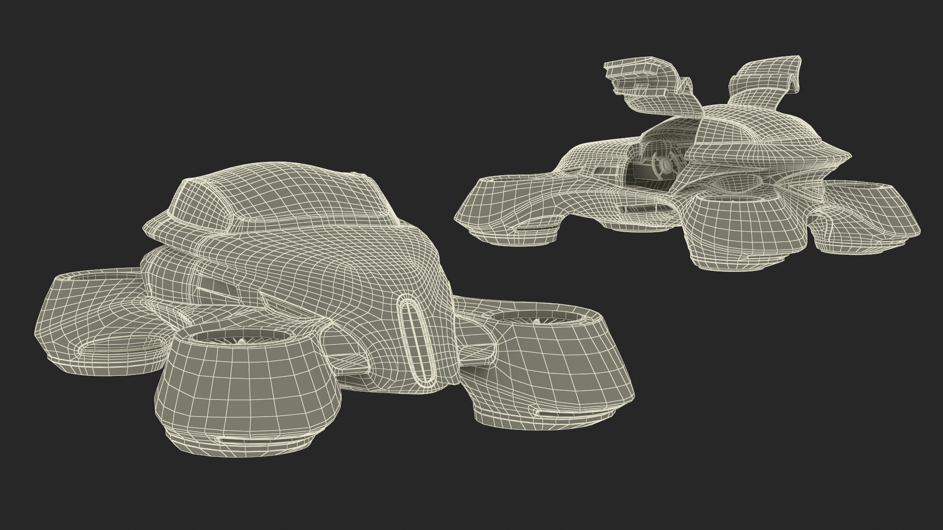 3D Hover Car Concept by Lazzarini Red Rigged