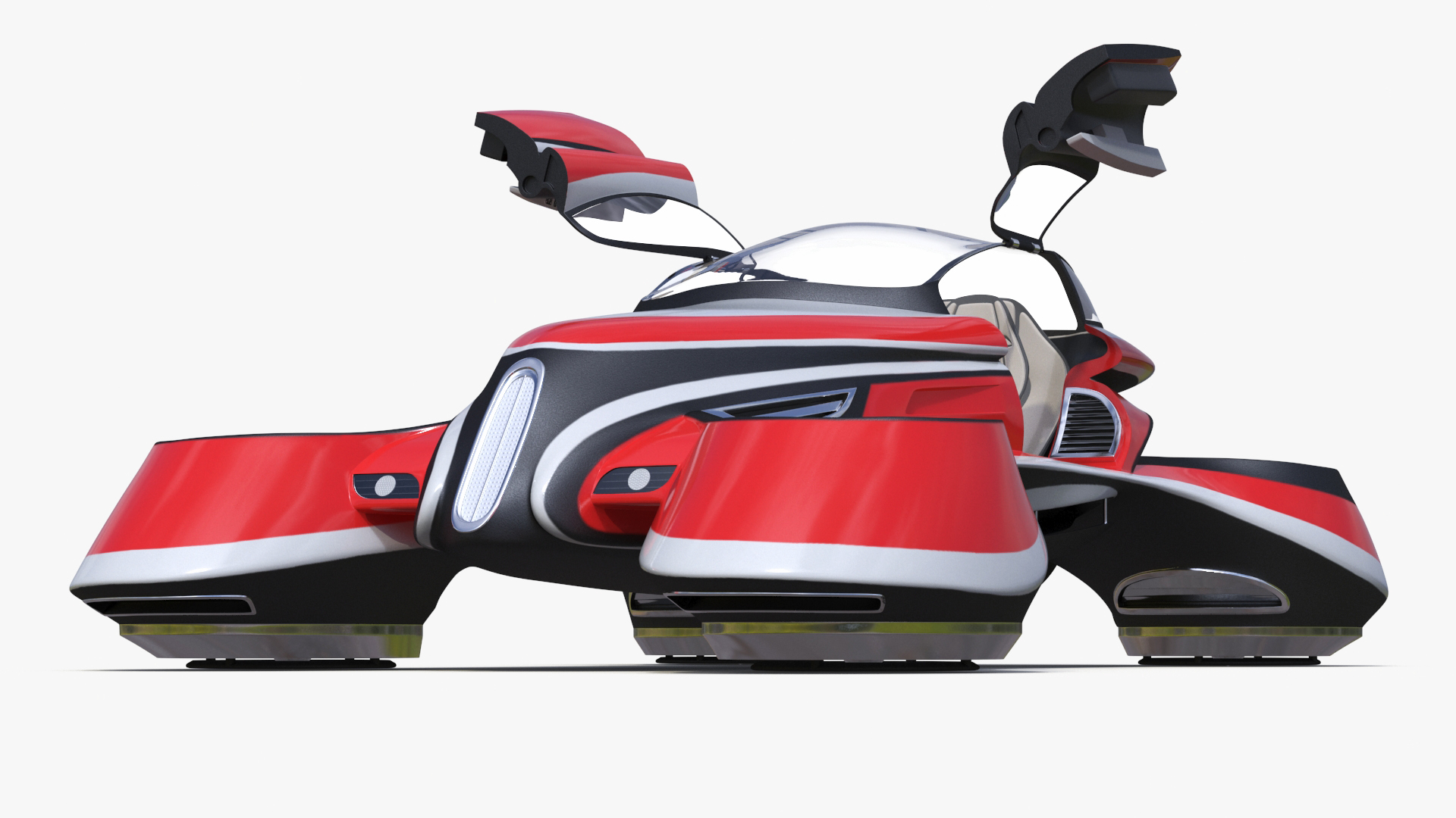 3D Hover Car Concept by Lazzarini Red Rigged