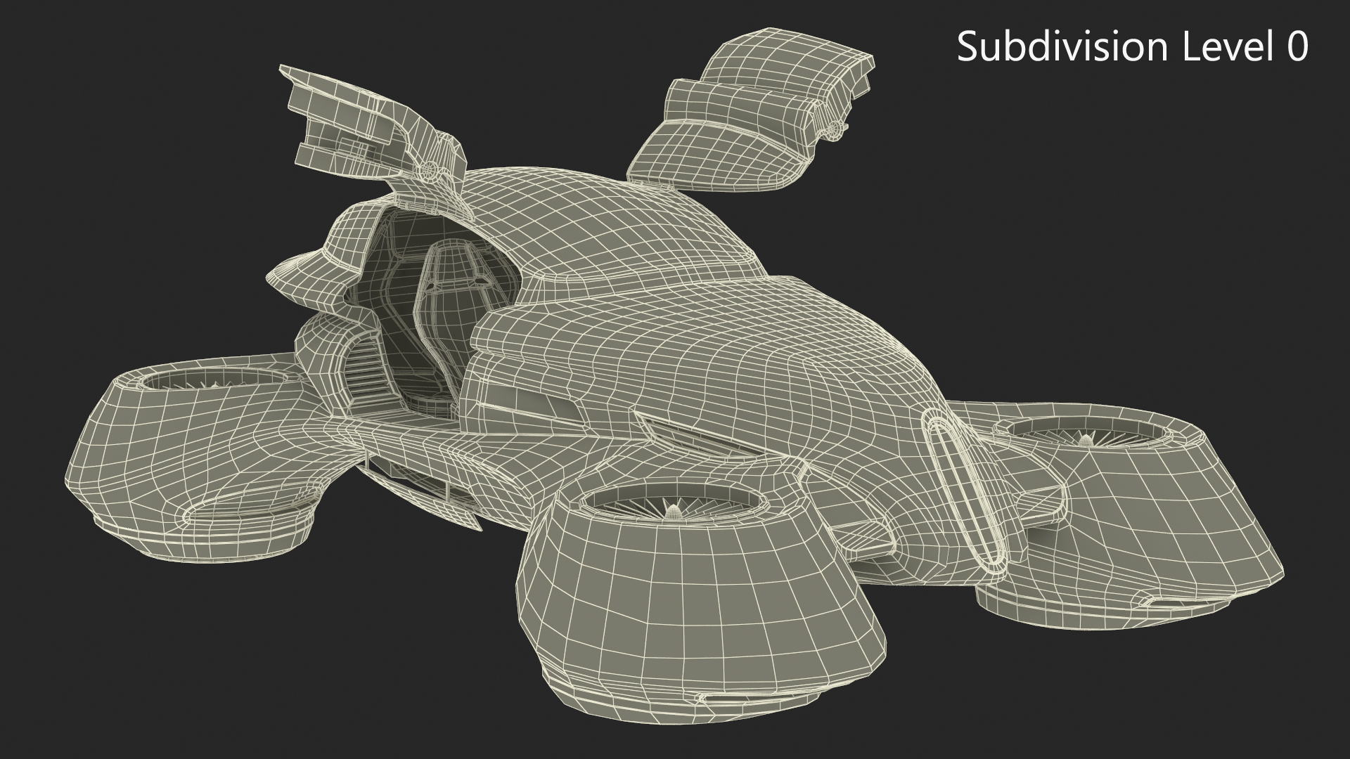 3D Hover Car Concept by Lazzarini Red Rigged