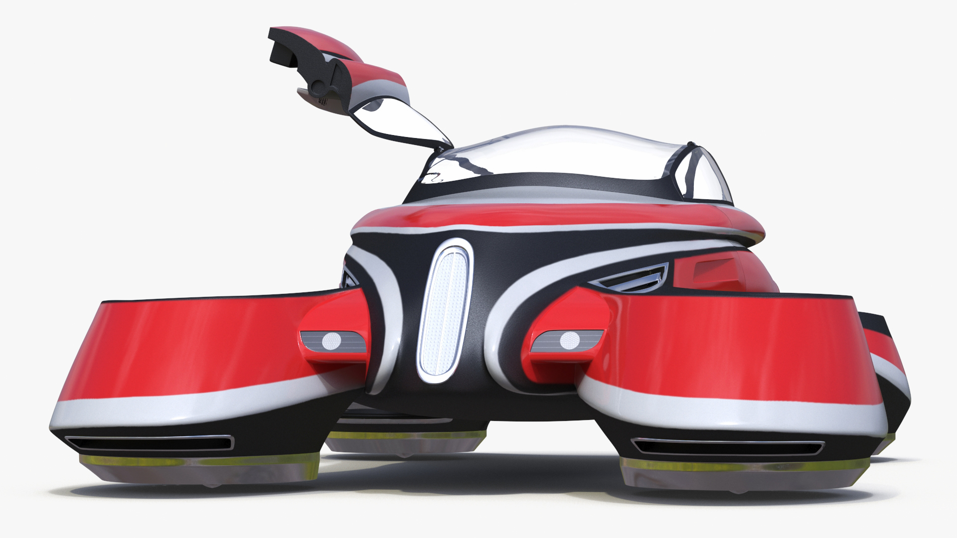 3D Hover Car Concept by Lazzarini Red Rigged