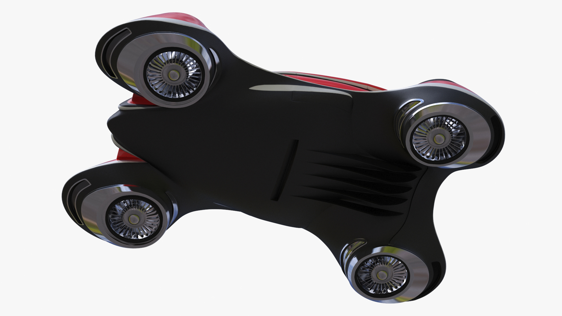 3D Hover Car Concept by Lazzarini Red Rigged