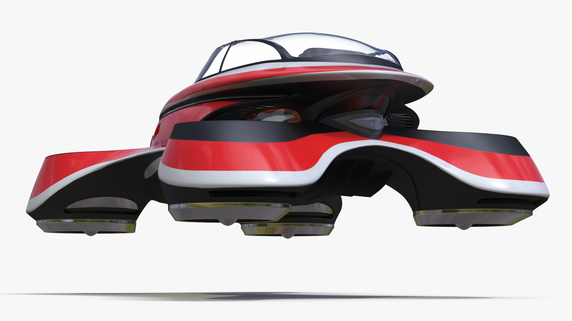 3D Hover Car Concept by Lazzarini Red Rigged