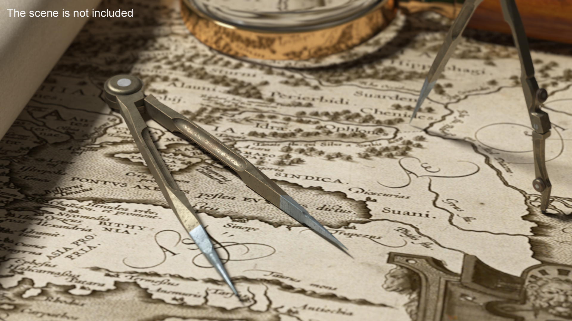 3D Antique Marking Compass model