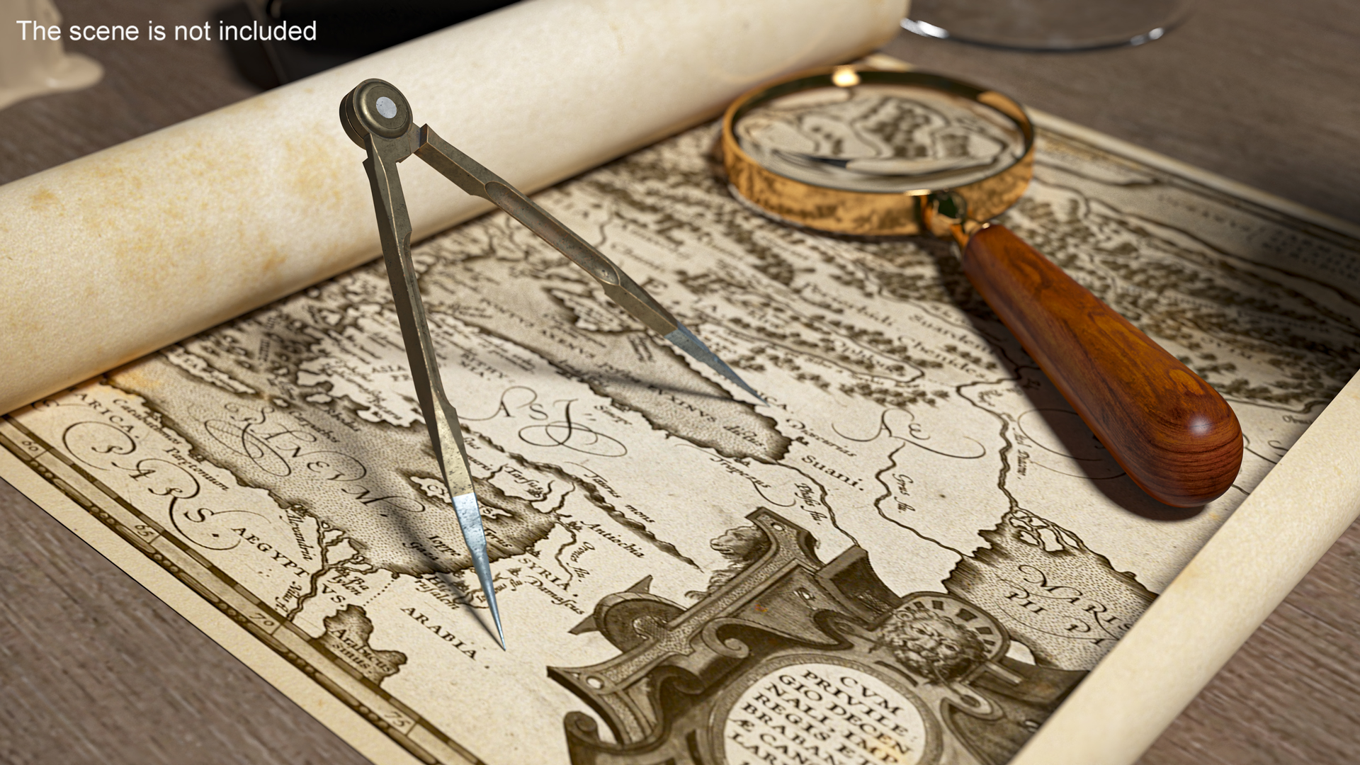 3D Antique Marking Compass model