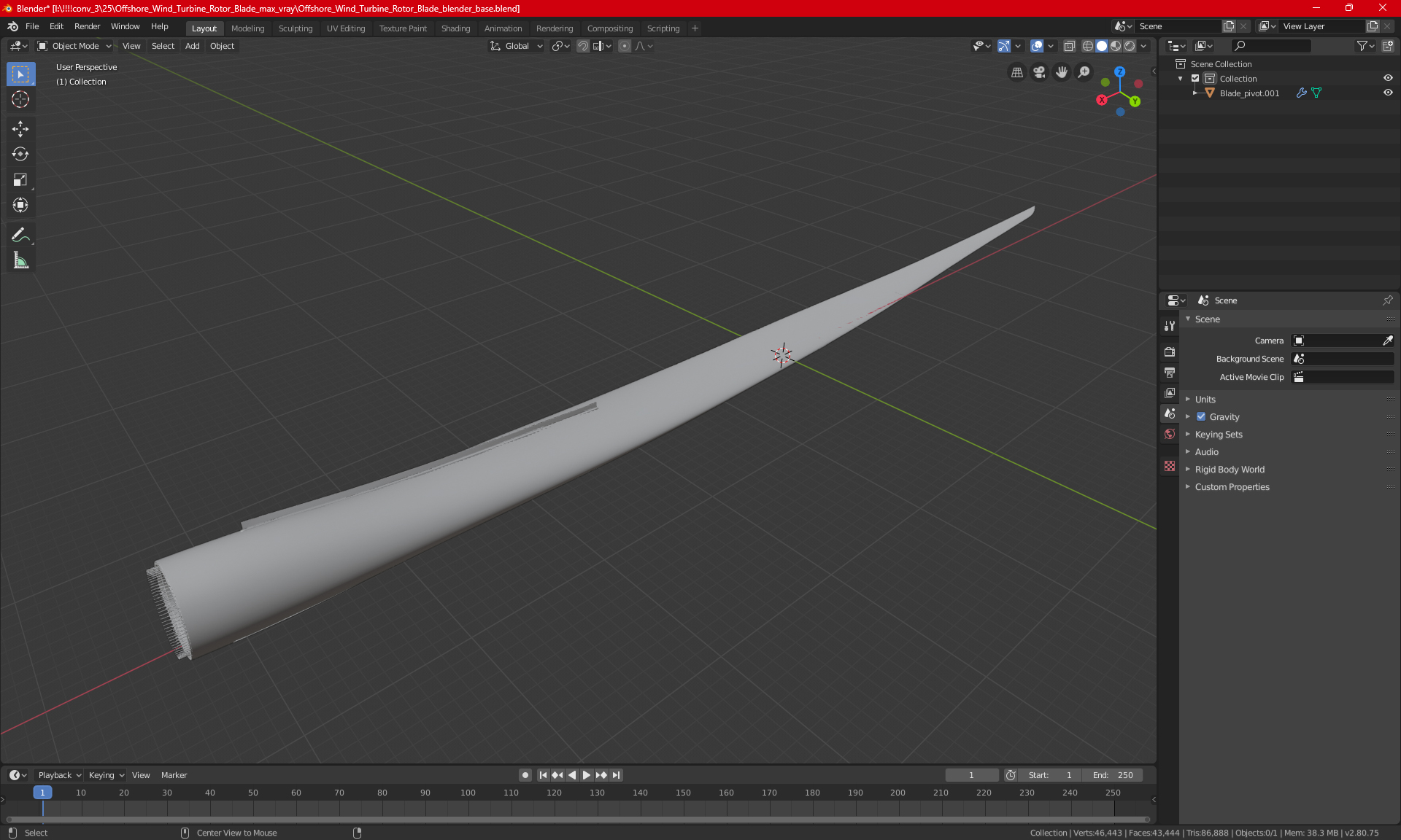 3D Offshore Wind Turbine Rotor Blade model