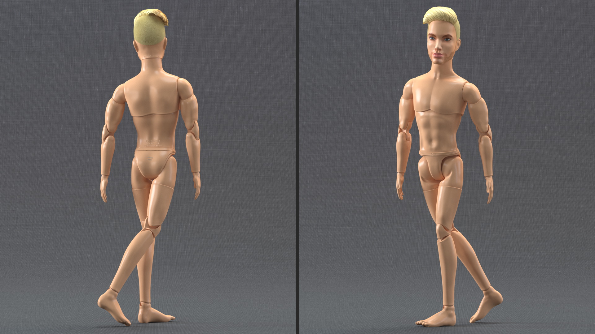 3D Barbie Ken GTD90 Walking Pose Fur model