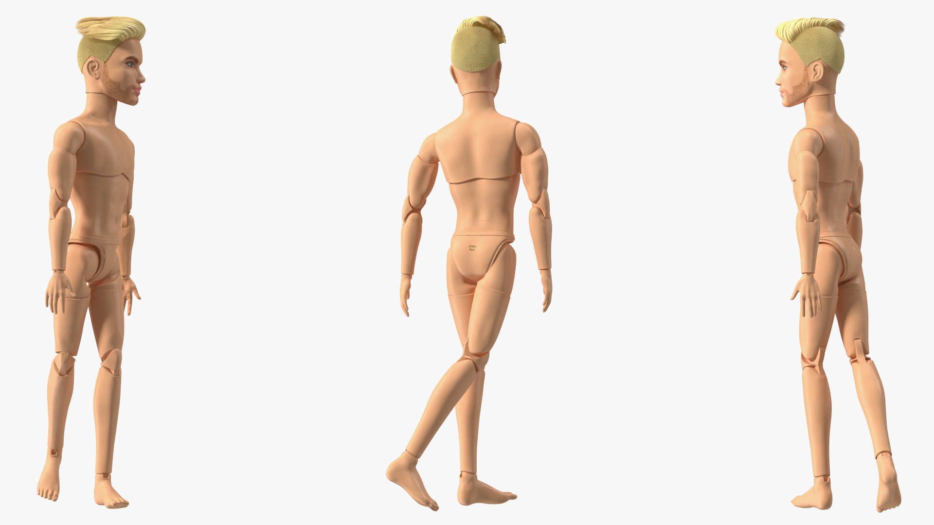 3D Barbie Ken GTD90 Walking Pose Fur model