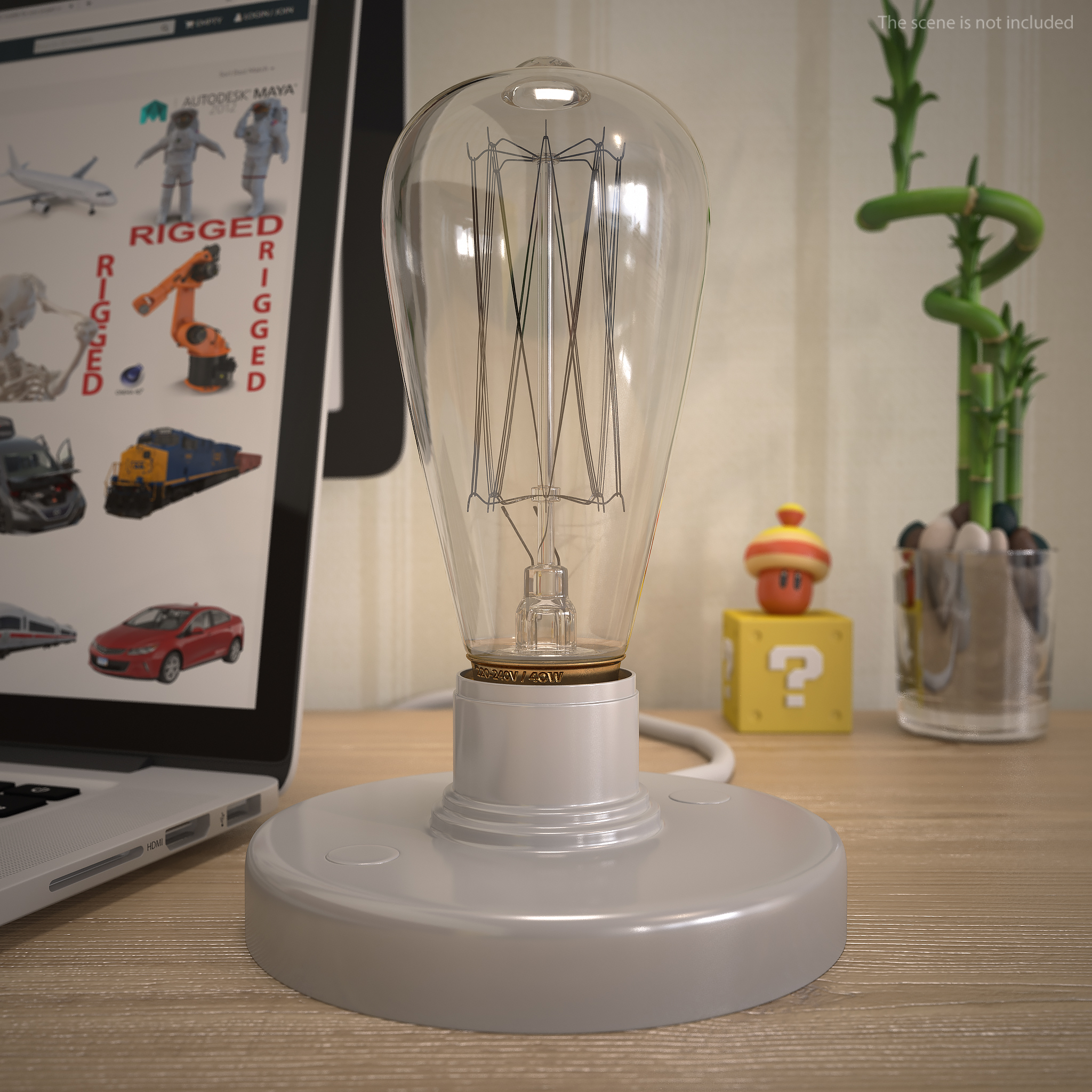 3D model ST64 Vintage Edison Light Bulb