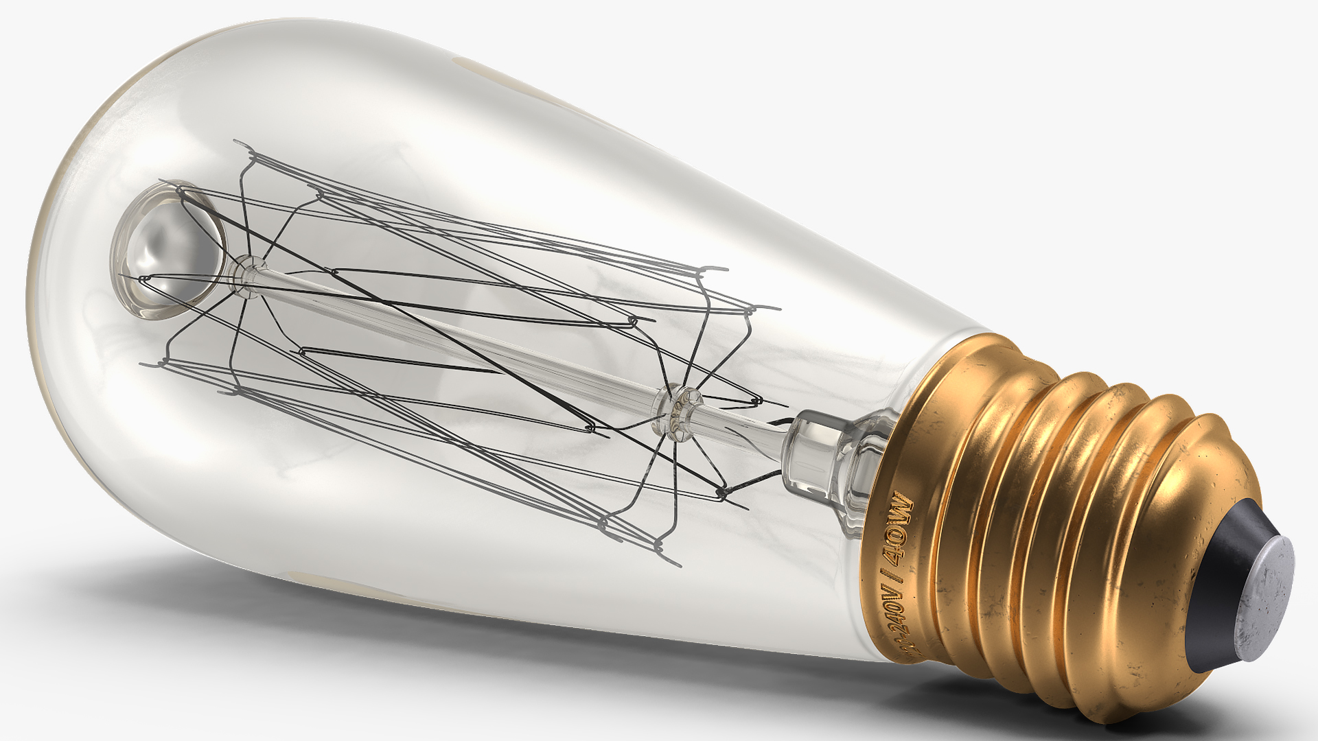 3D model ST64 Vintage Edison Light Bulb