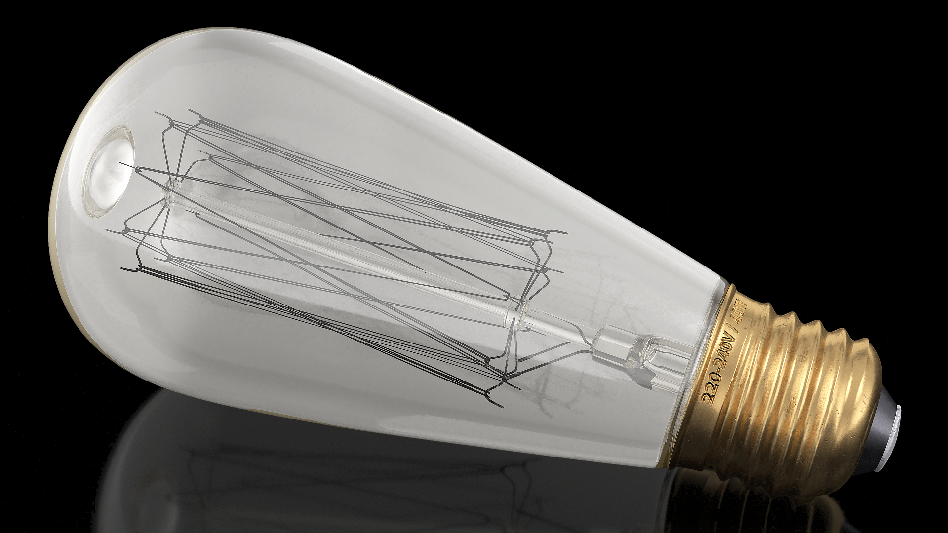 3D model ST64 Vintage Edison Light Bulb