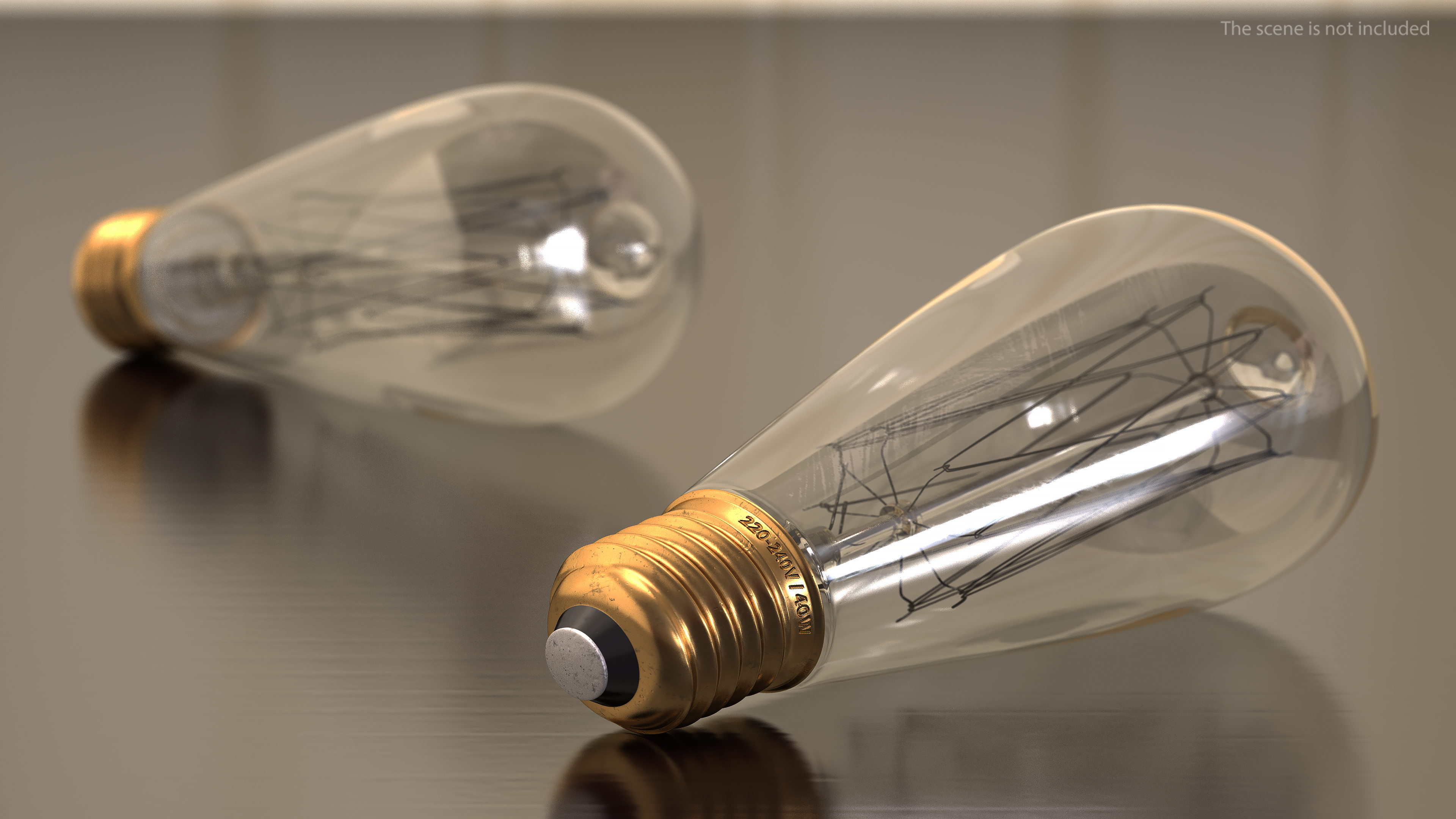 3D model ST64 Vintage Edison Light Bulb