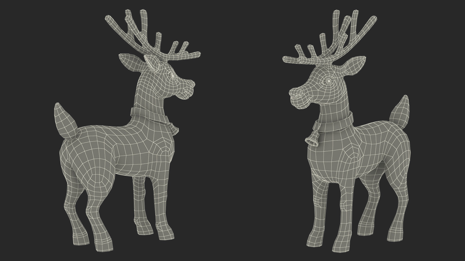 Christmas Reindeer Cartoon Basic Pose 3D