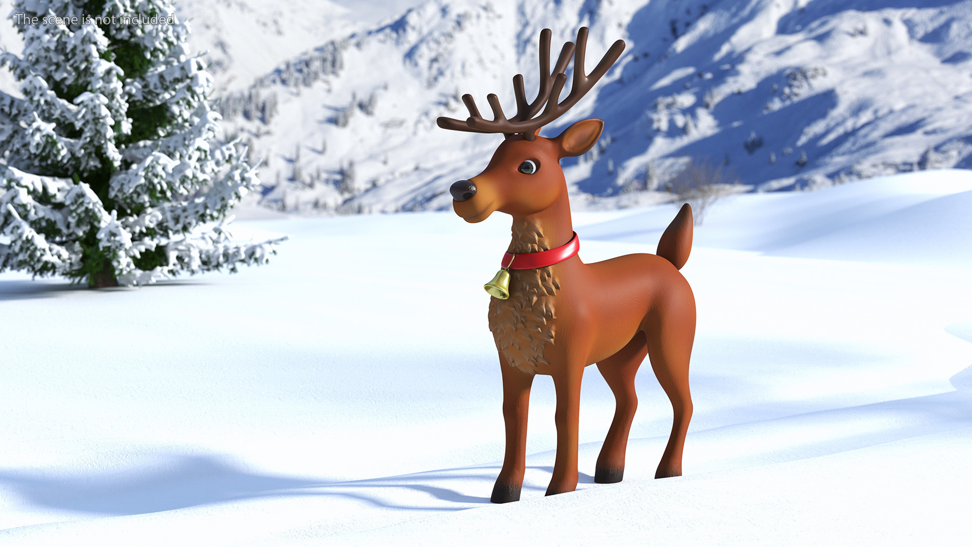 Christmas Reindeer Cartoon Basic Pose 3D