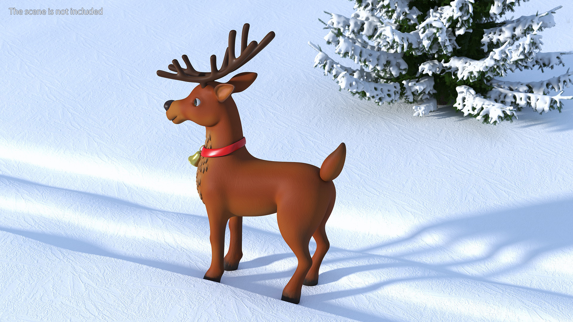 Christmas Reindeer Cartoon Basic Pose 3D