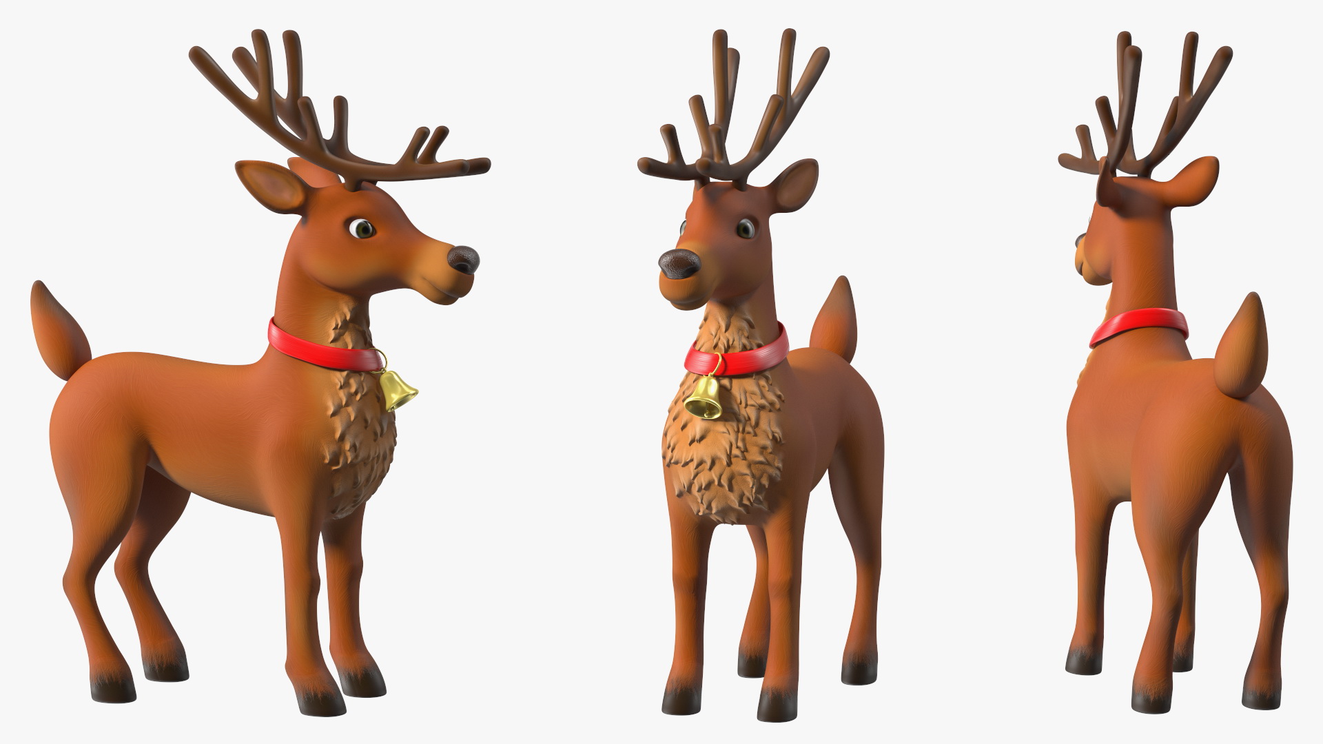 Christmas Reindeer Cartoon Basic Pose 3D