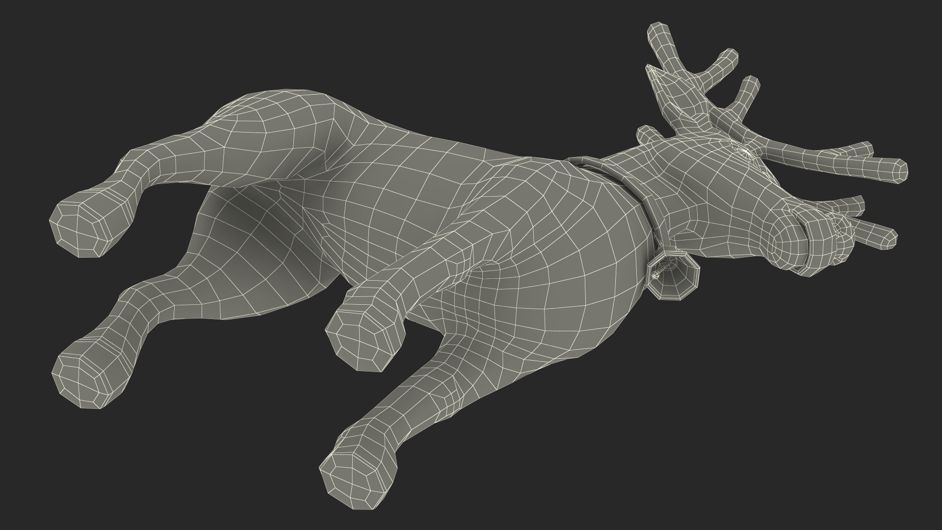 Christmas Reindeer Cartoon Basic Pose 3D