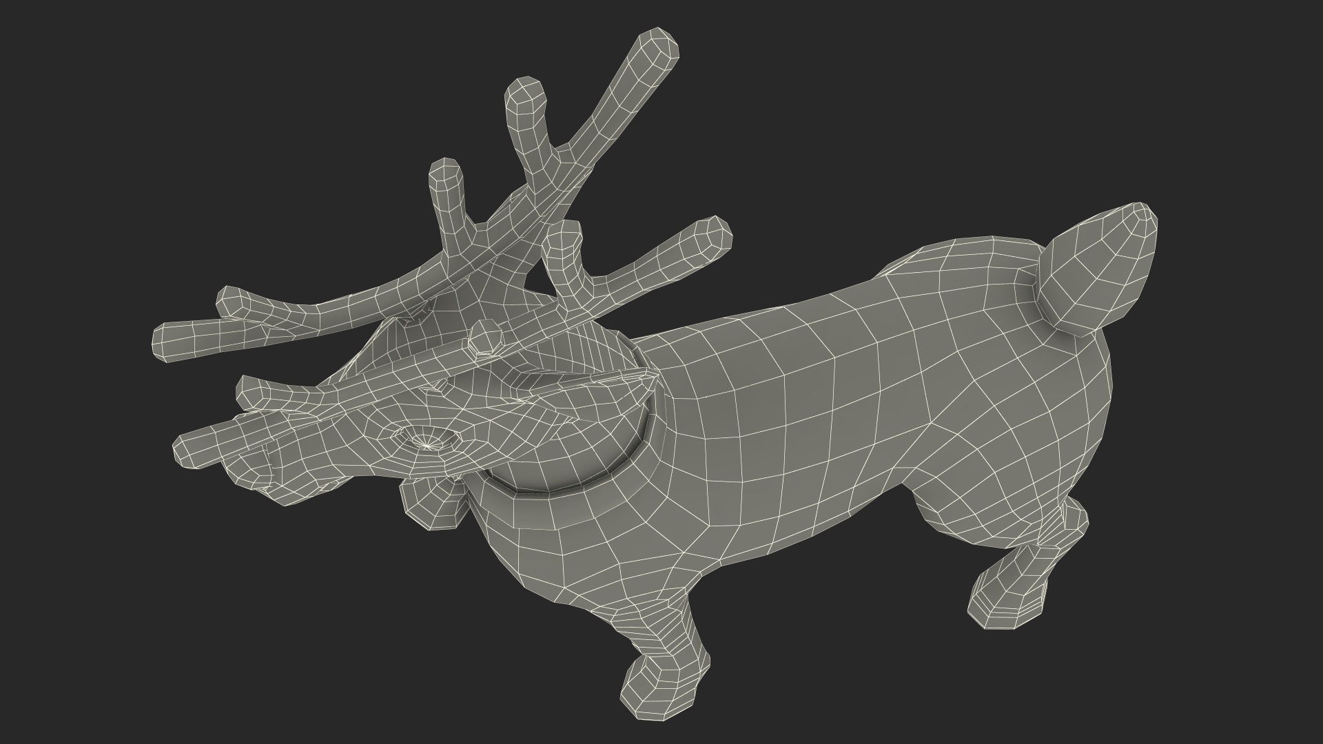 Christmas Reindeer Cartoon Basic Pose 3D