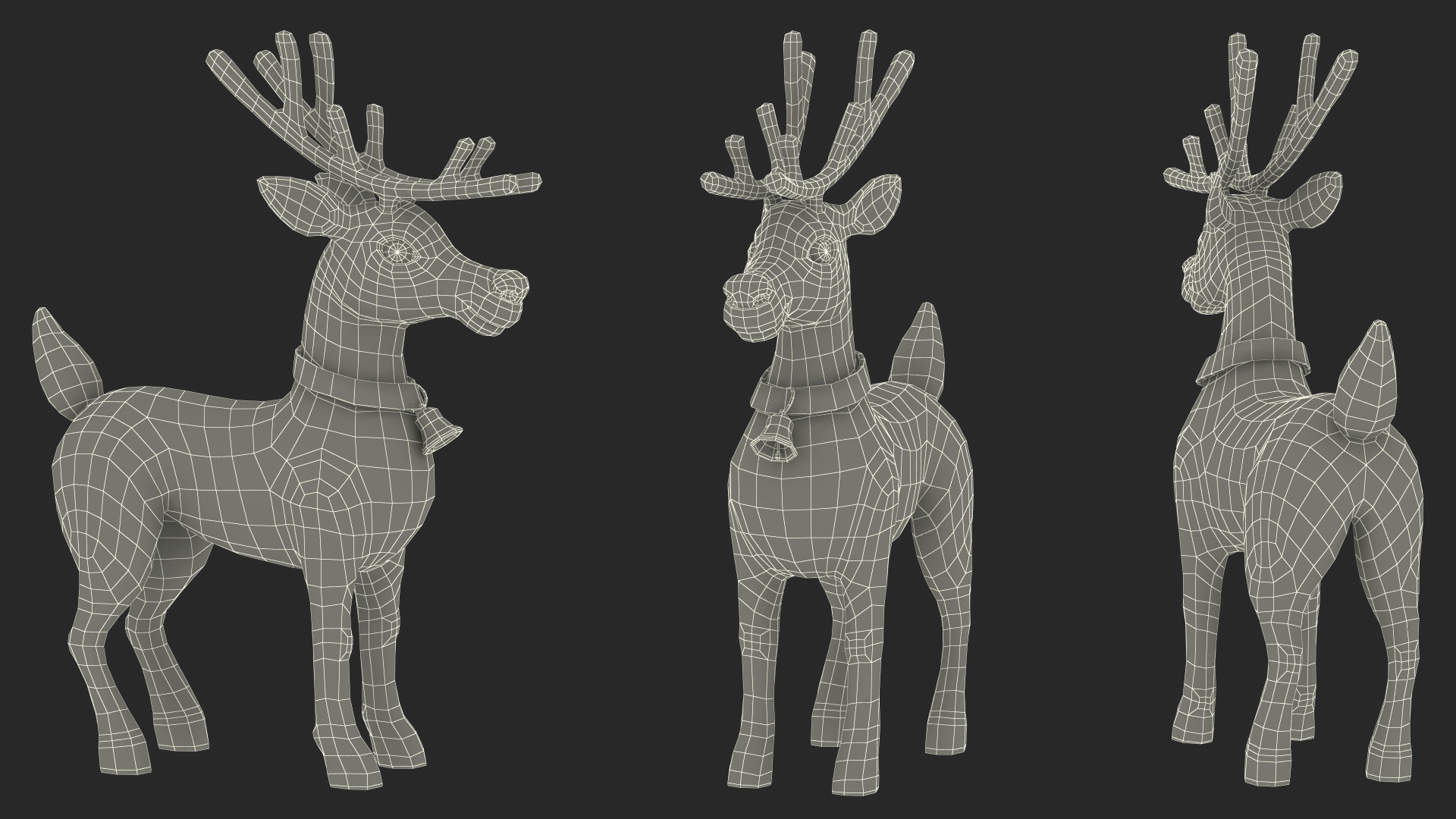 Christmas Reindeer Cartoon Basic Pose 3D