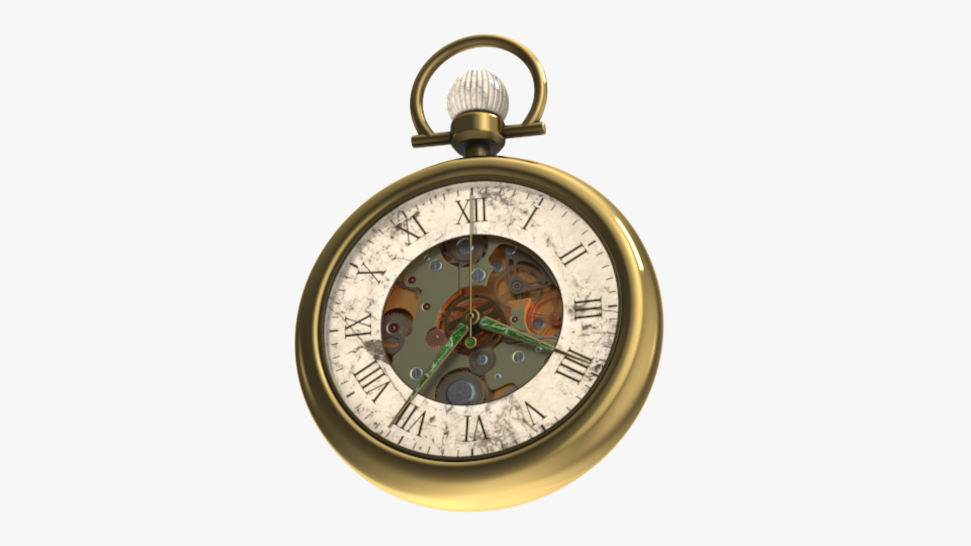 3D model Inlay Antique Pocket Watch Animated