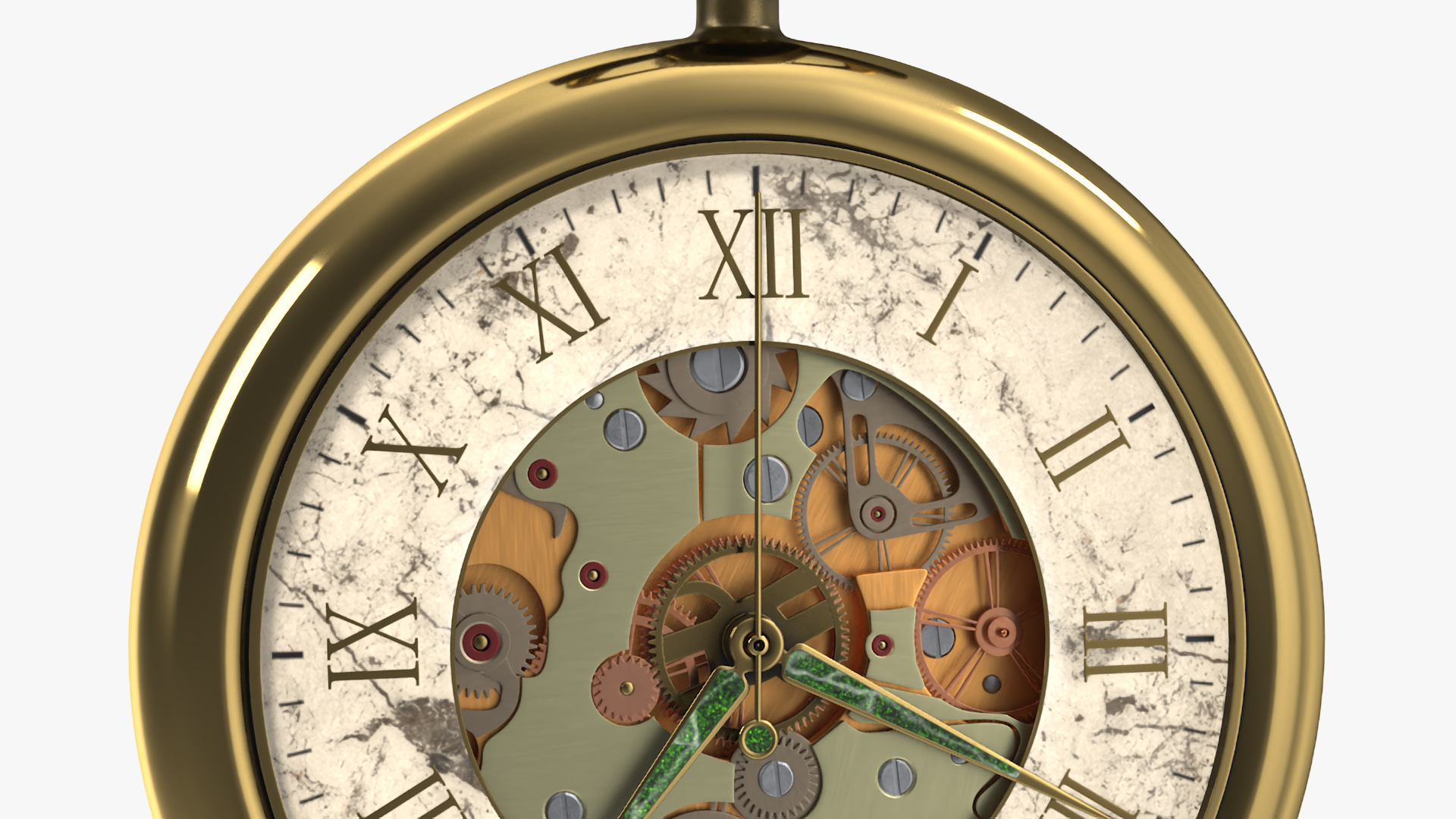 3D model Inlay Antique Pocket Watch Animated