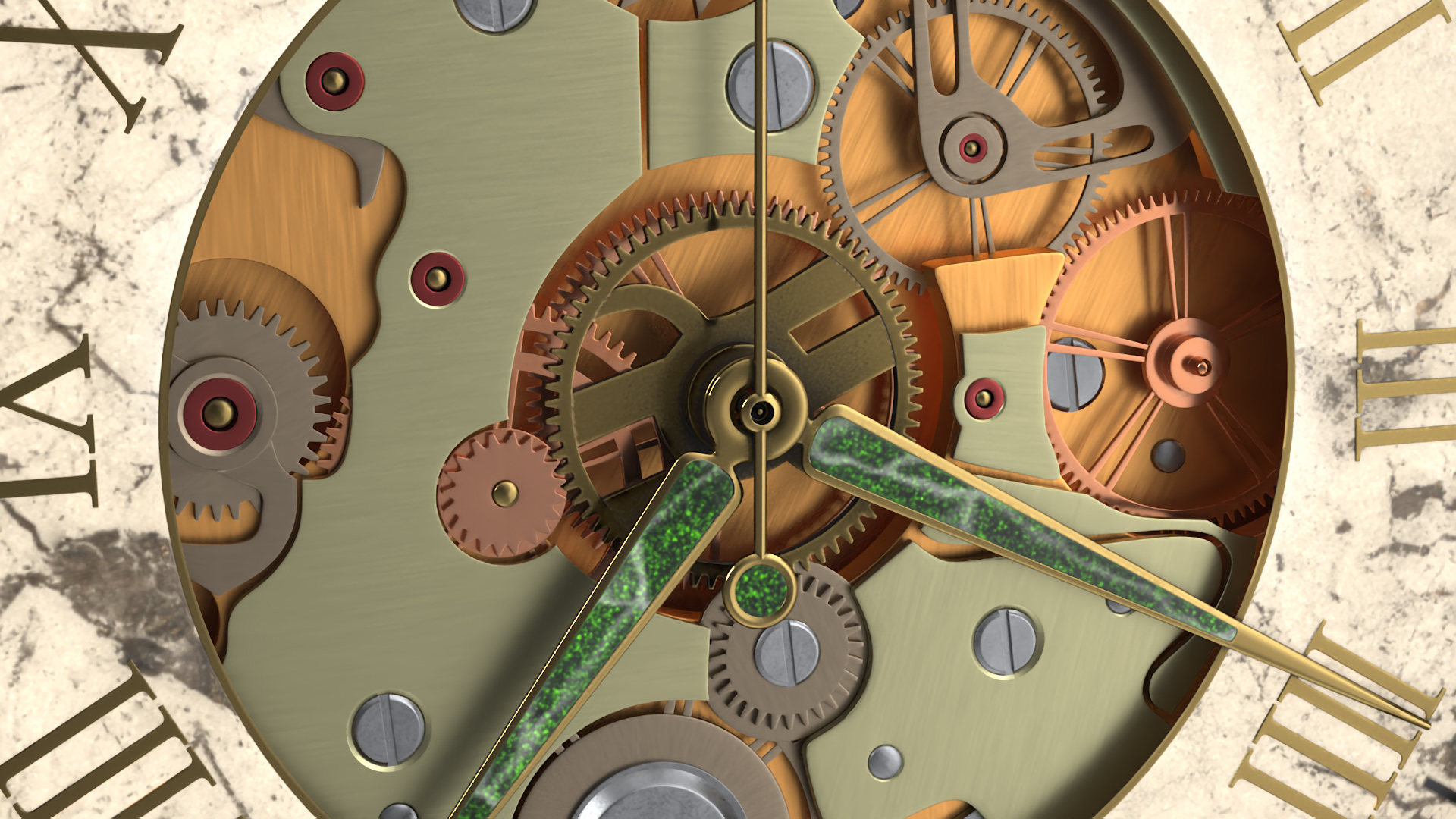 3D model Inlay Antique Pocket Watch Animated