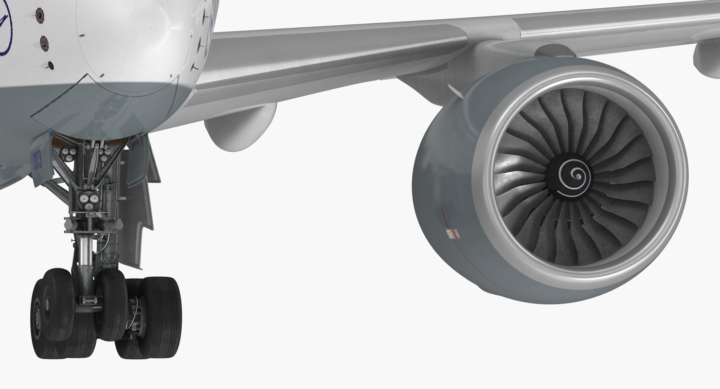 Airbus A350 800 Lufthansa Rigged 3D