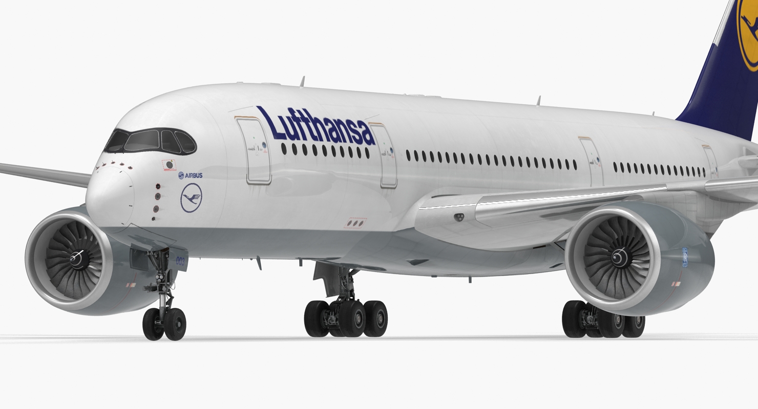 Airbus A350 800 Lufthansa Rigged 3D