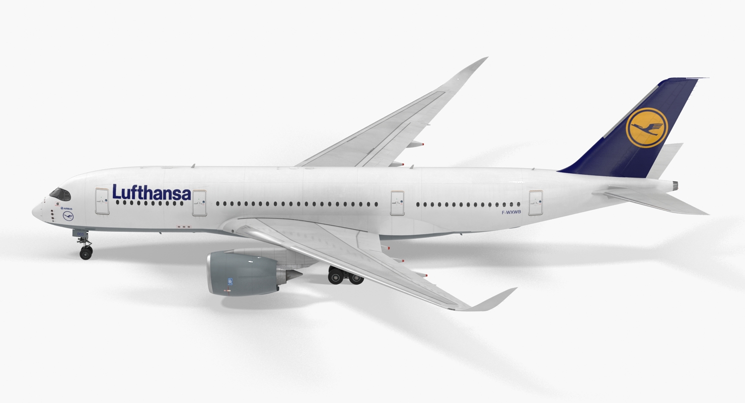 Airbus A350 800 Lufthansa Rigged 3D