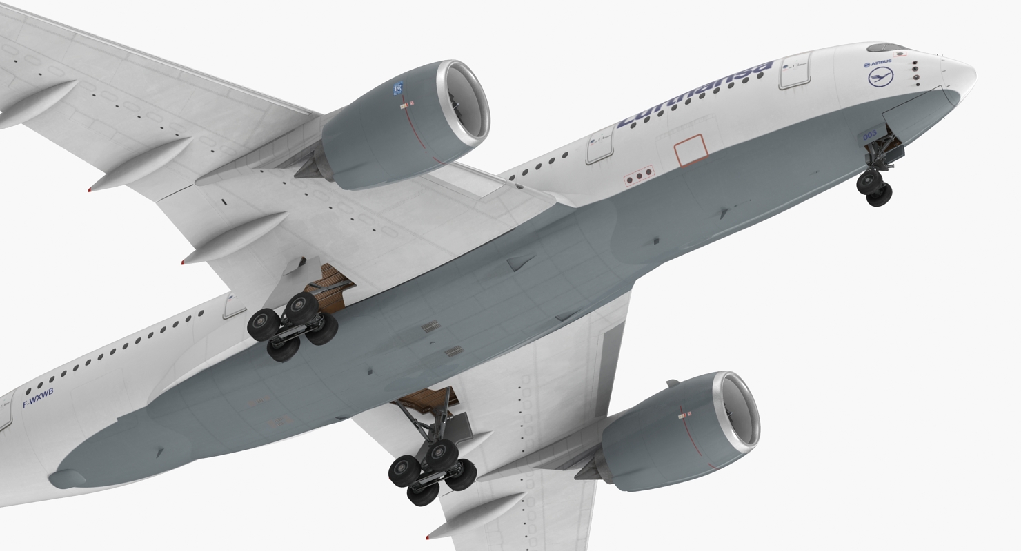 Airbus A350 800 Lufthansa Rigged 3D