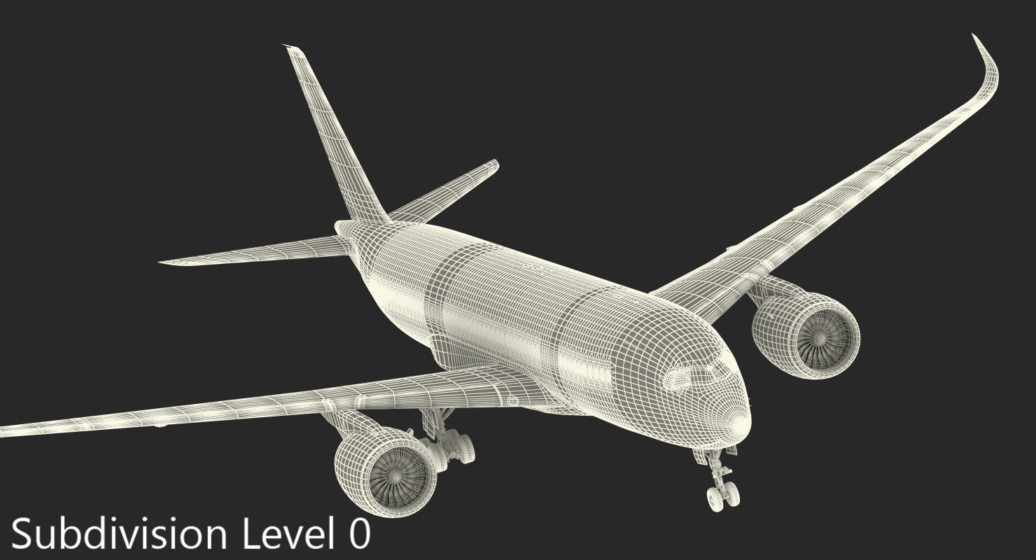 Airbus A350 800 Lufthansa Rigged 3D