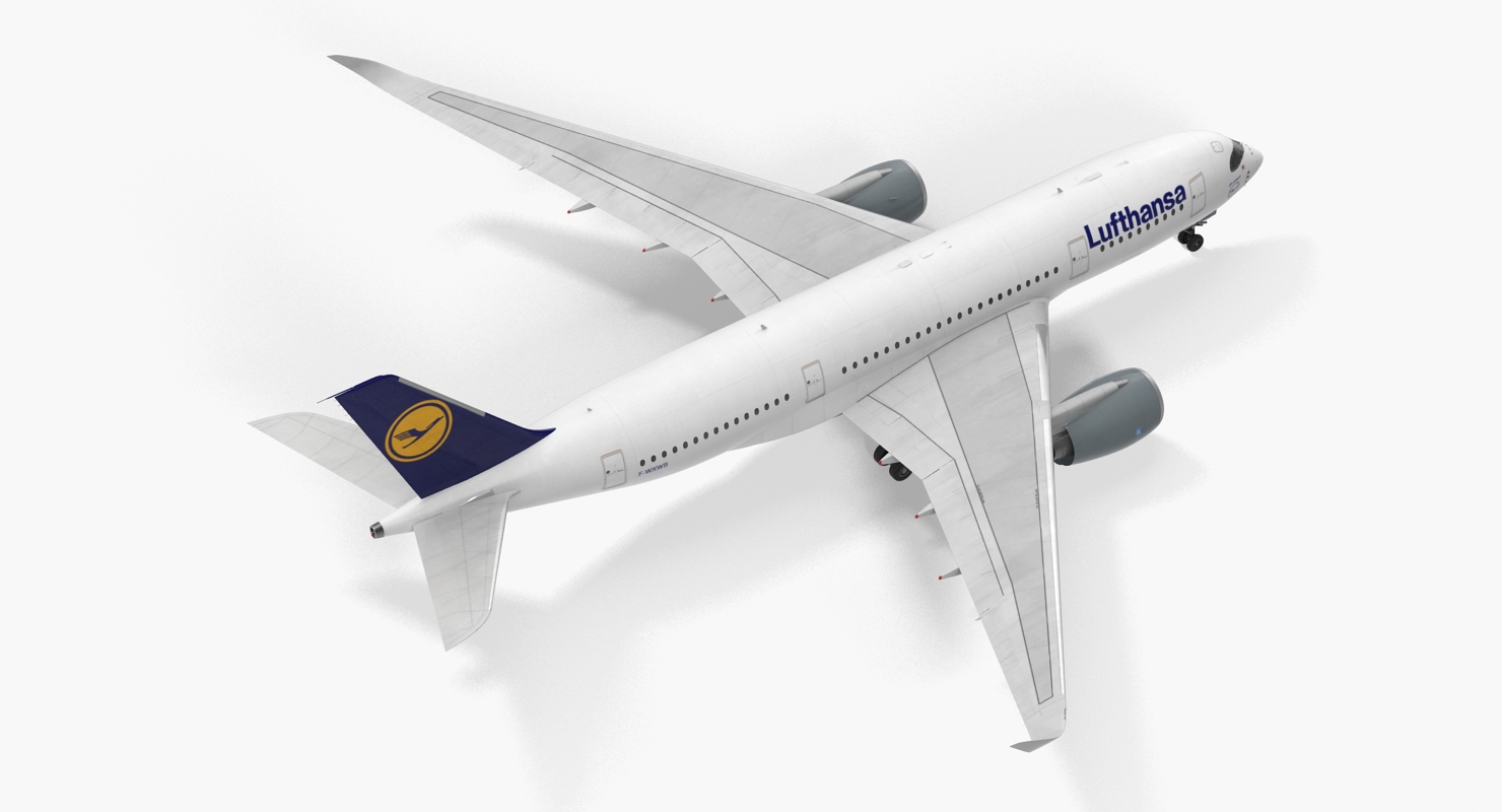 Airbus A350 800 Lufthansa Rigged 3D