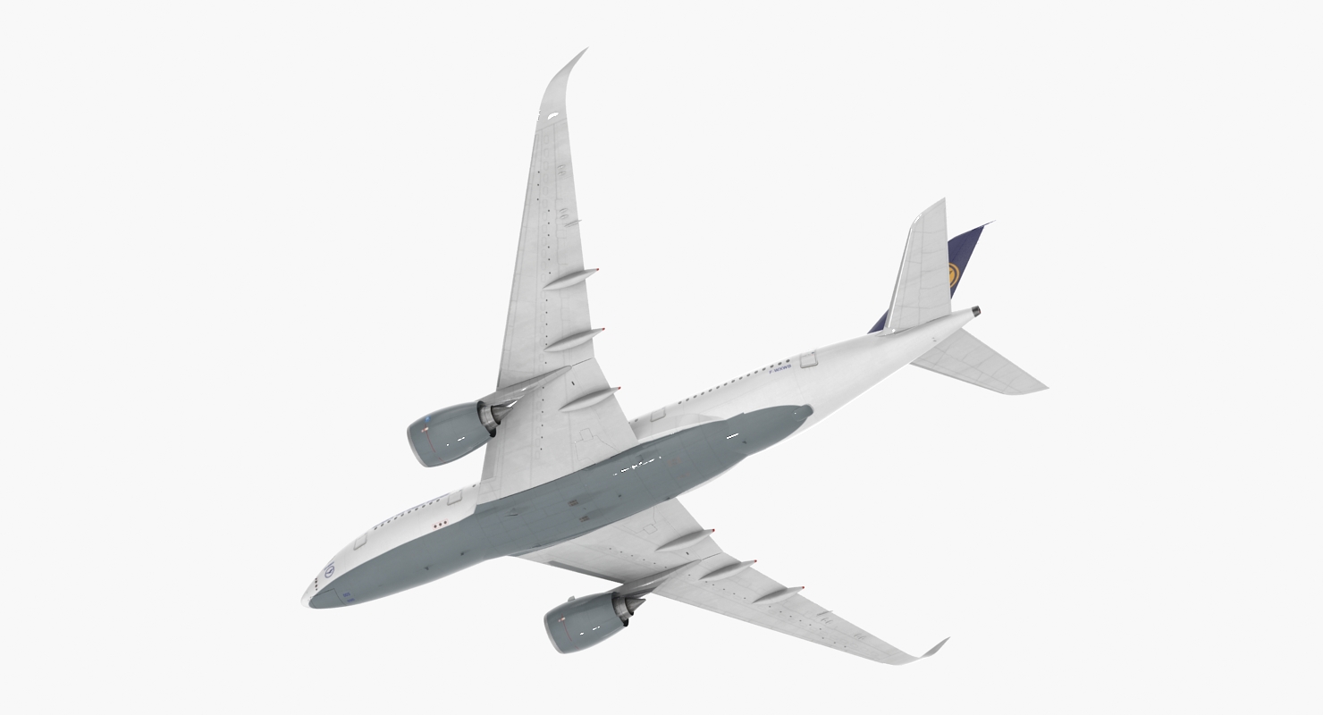 Airbus A350 800 Lufthansa Rigged 3D