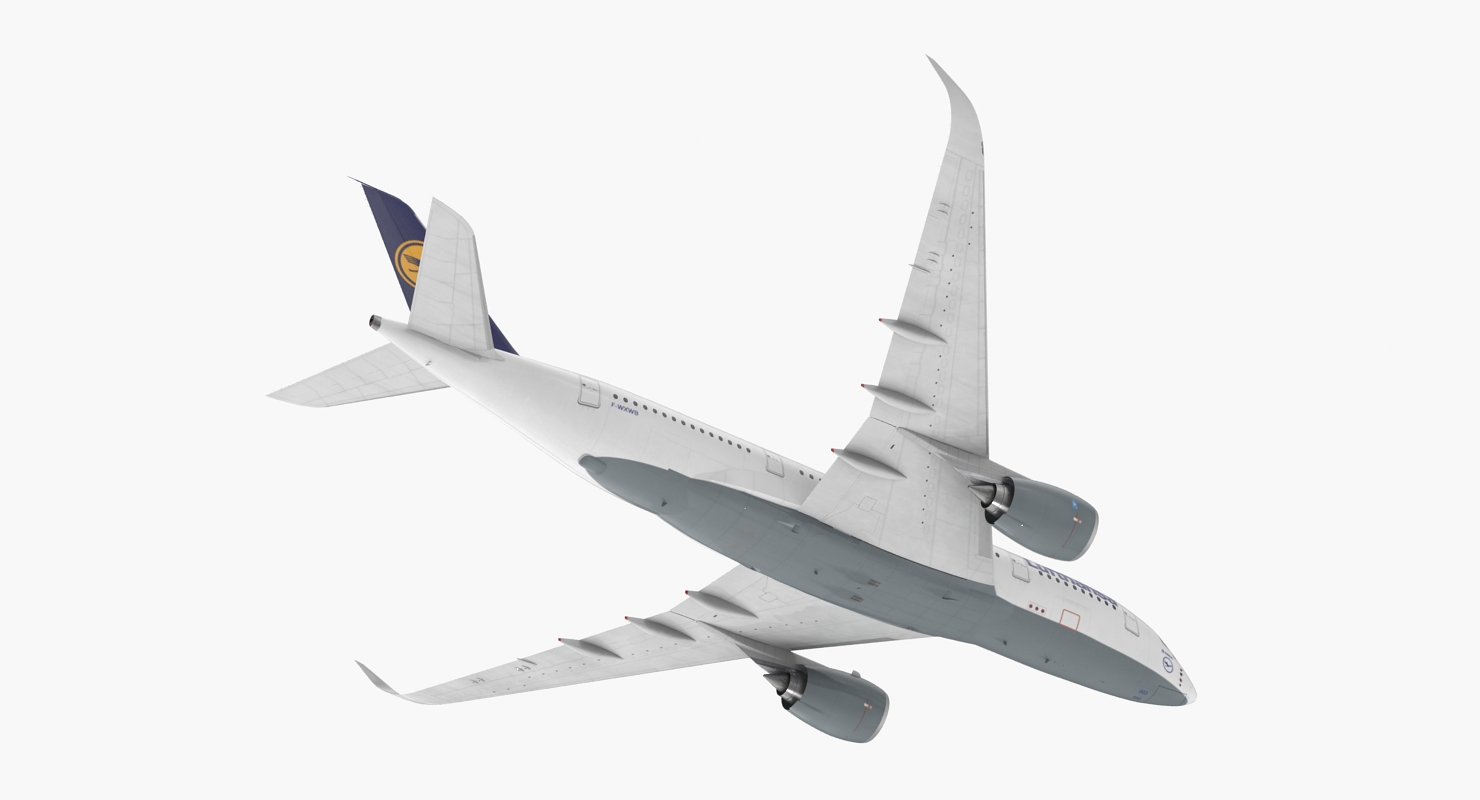Airbus A350 800 Lufthansa Rigged 3D