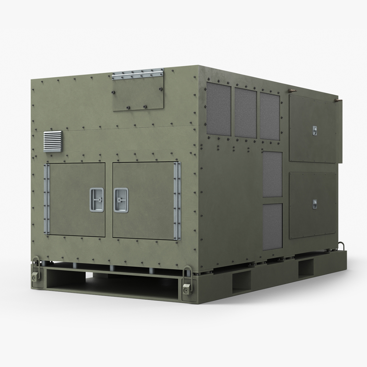 Military Mobile Generator Module 3D model preview