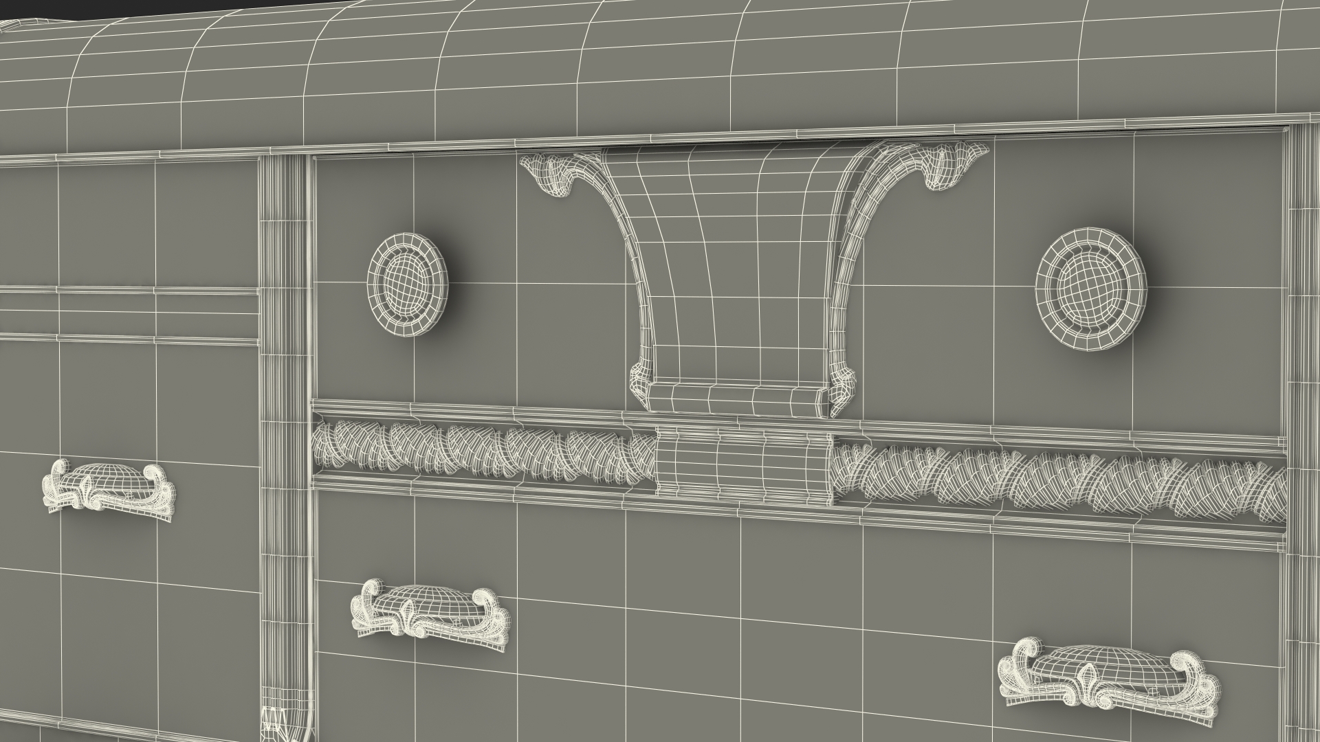 3D Art Deco Sideboard model