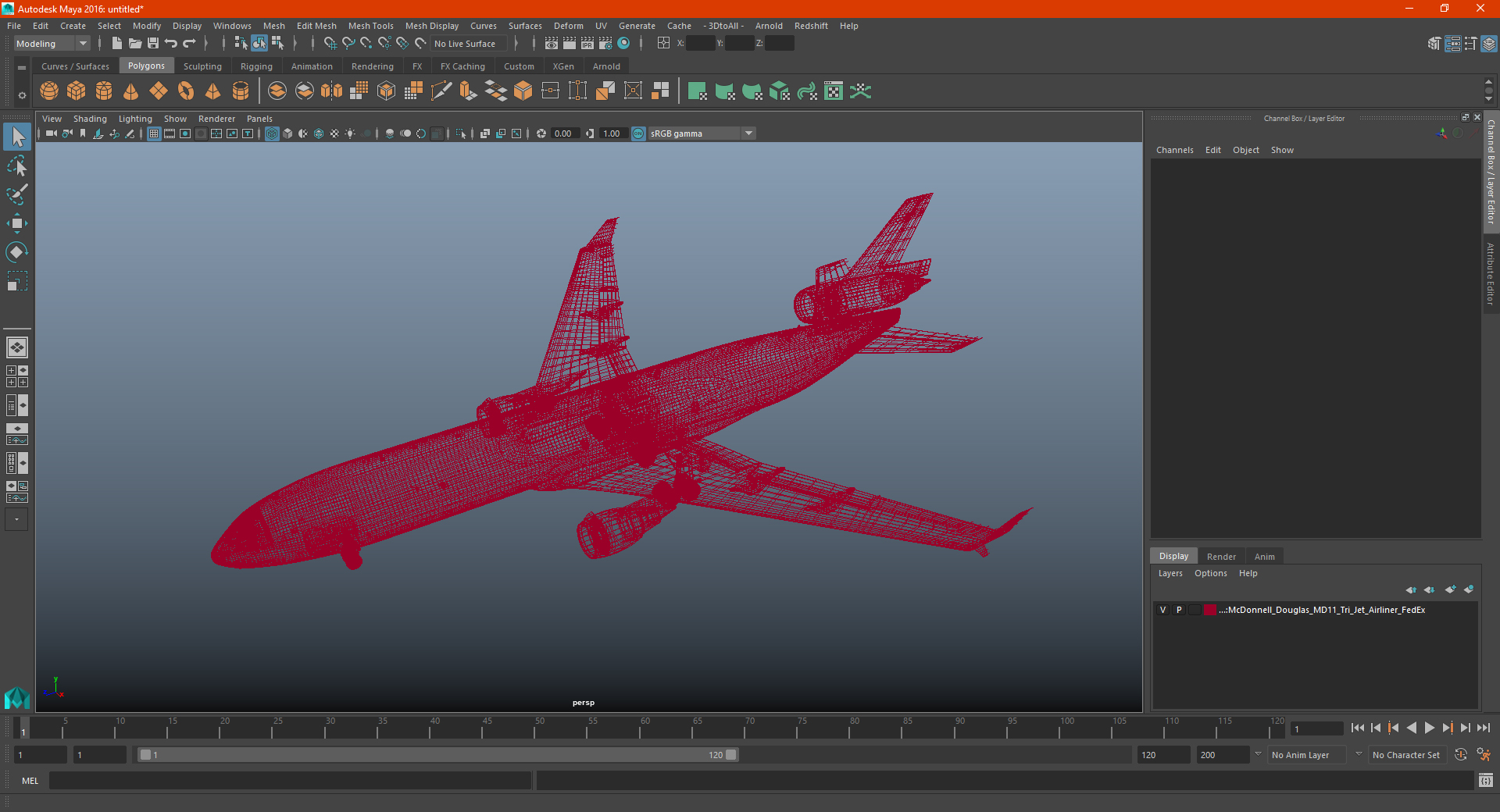 3D model McDonnell Douglas MD11 Tri Jet Airliner FedEx