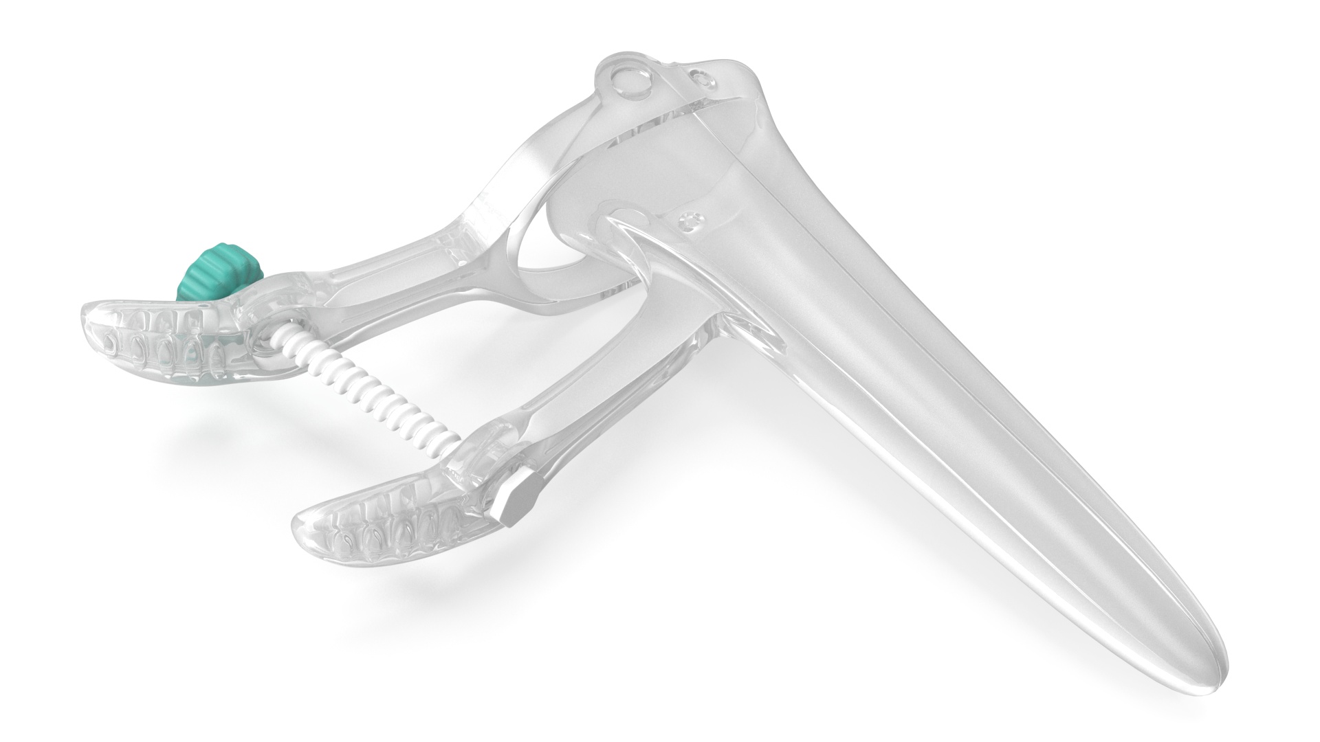 Plastic Vaginal Speculum Closed Green 3D