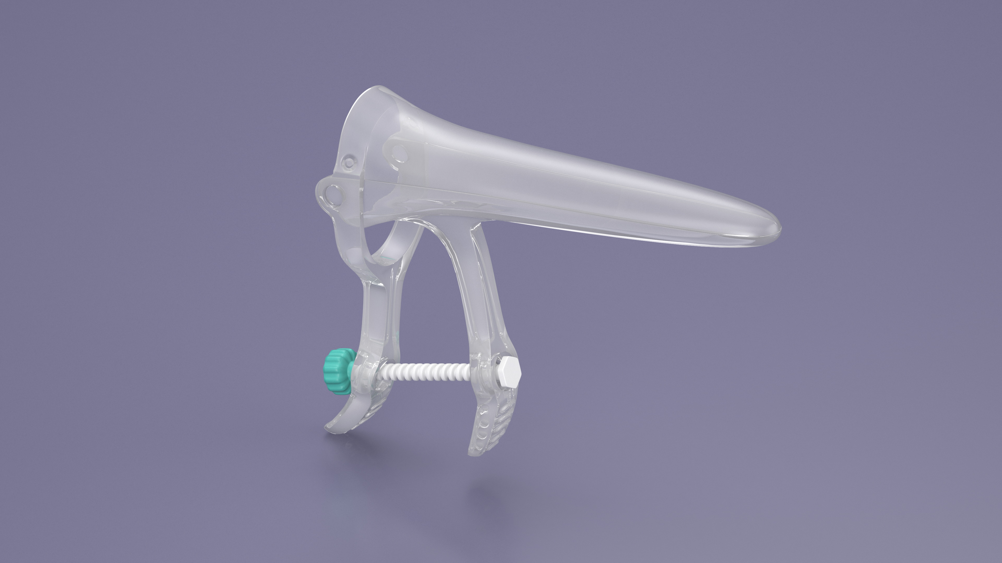 Plastic Vaginal Speculum Closed Green 3D