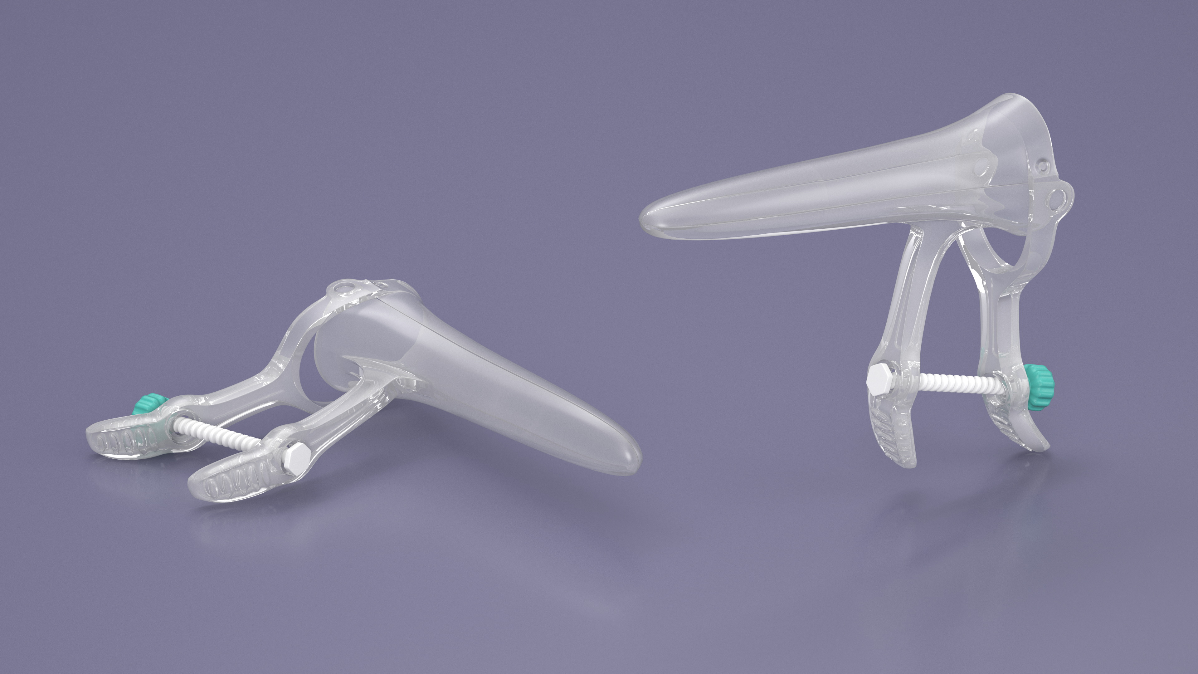 Plastic Vaginal Speculum Closed Green 3D