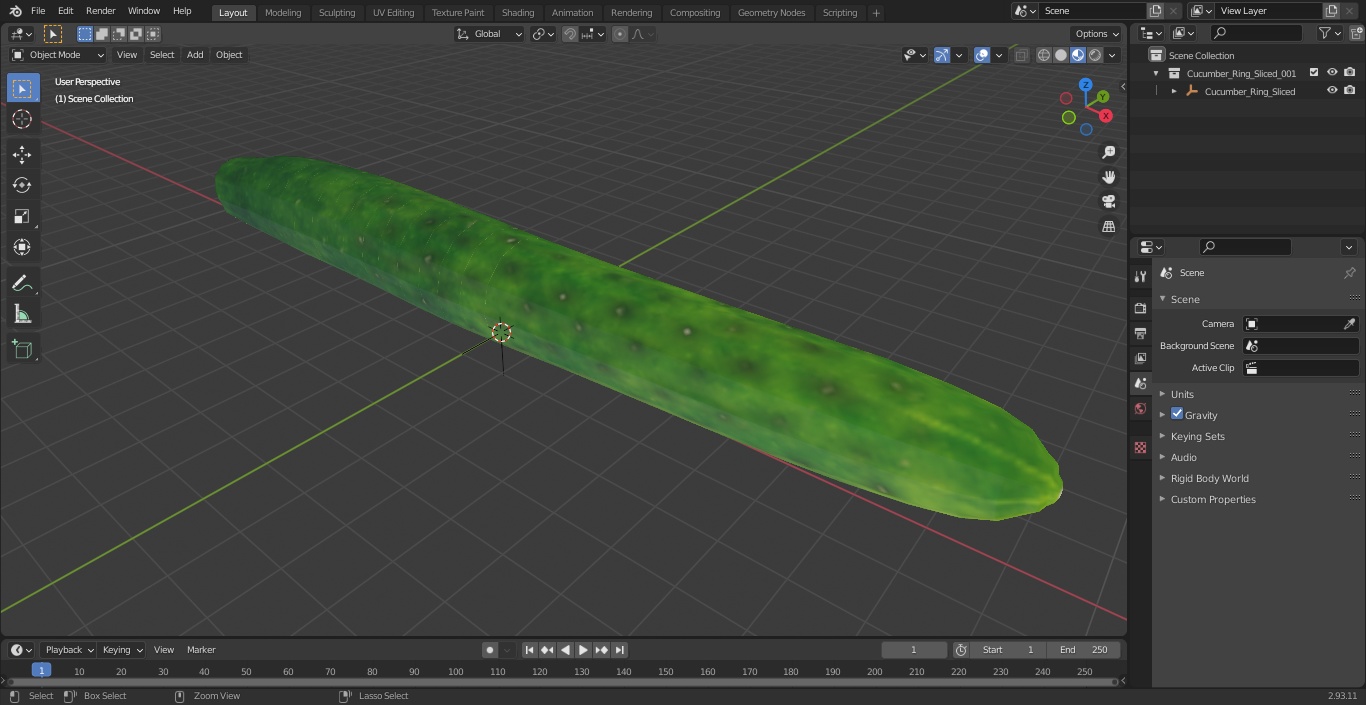 3D model Cucumber Ring Sliced