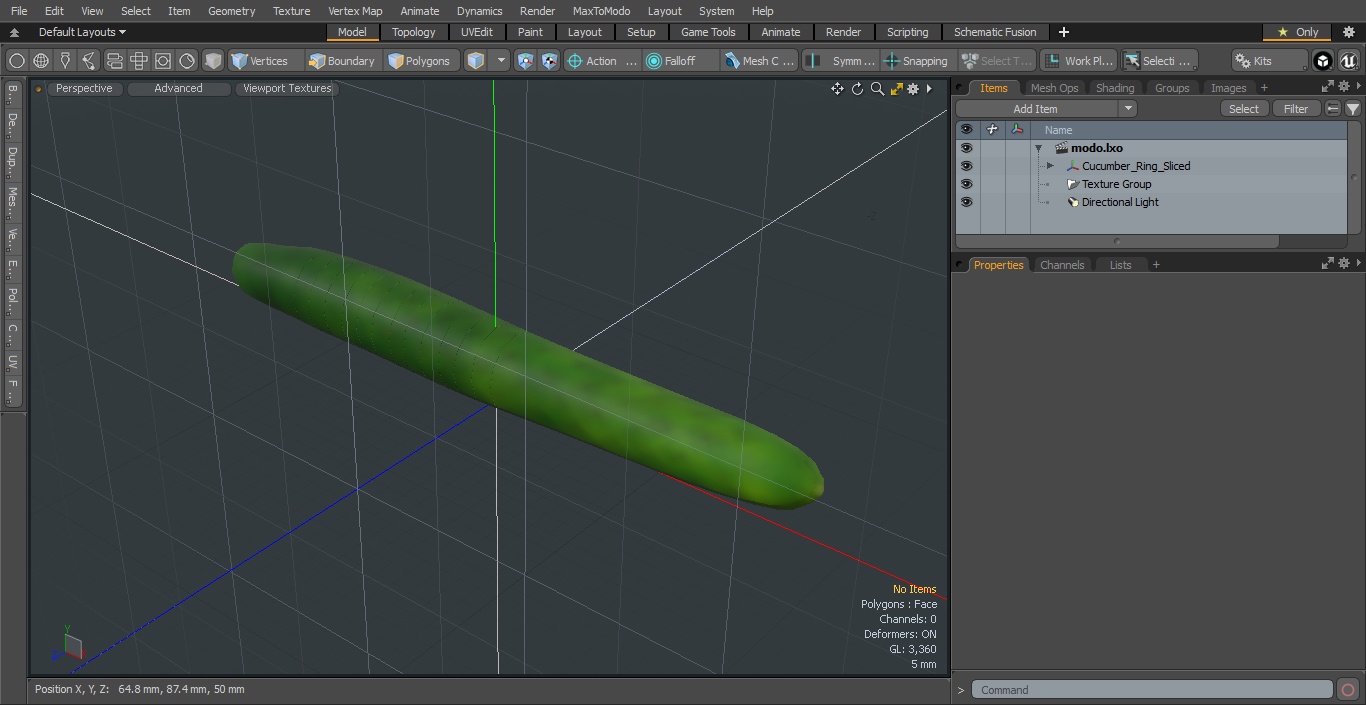3D model Cucumber Ring Sliced