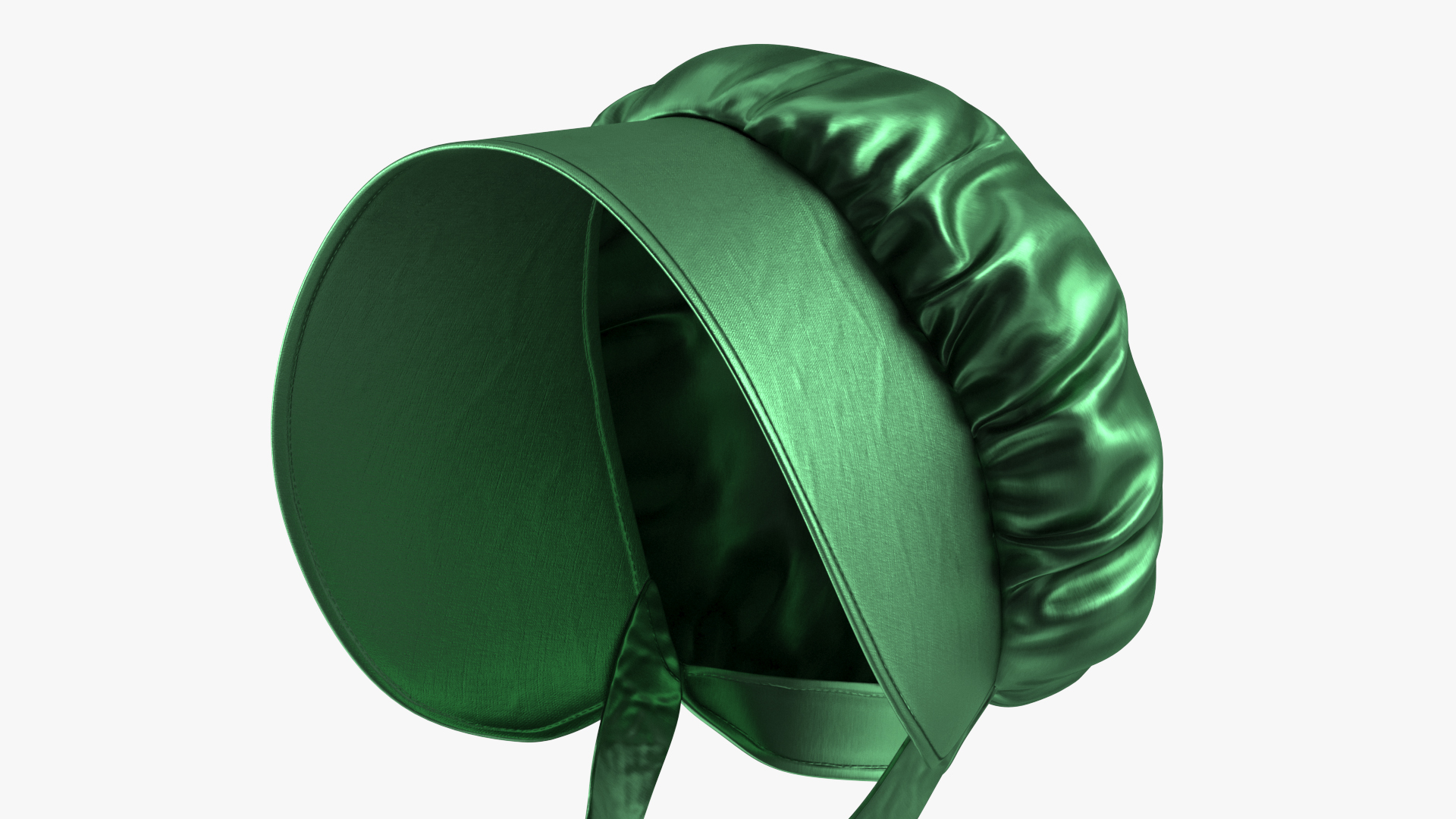 Satin Bonnet Hat Emerald 3D model