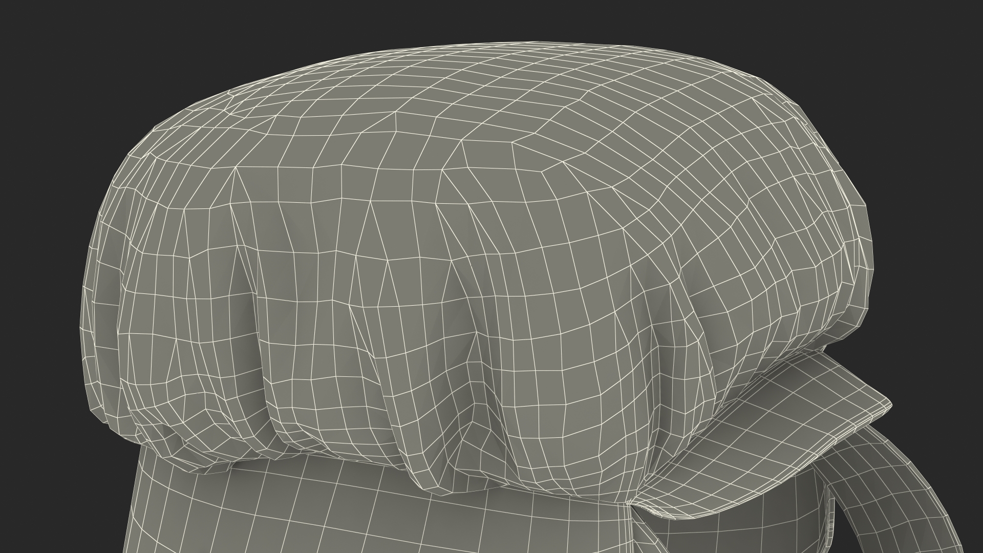 Satin Bonnet Hat Emerald 3D model