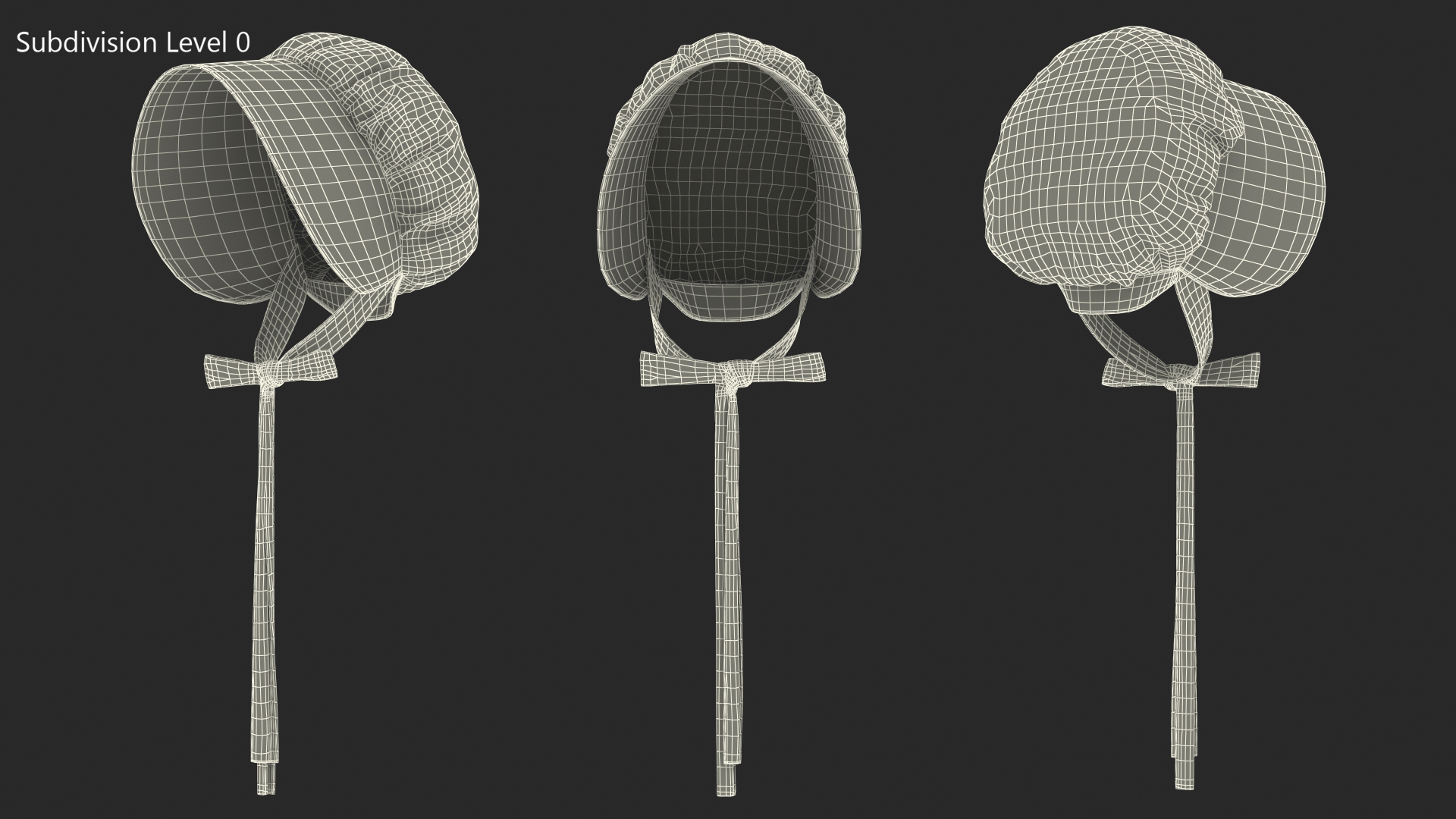 Satin Bonnet Hat Emerald 3D model