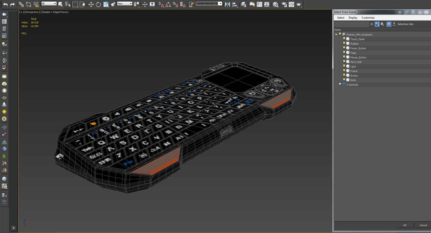3D Portable Mini Wireless Keyboard Fosmon model
