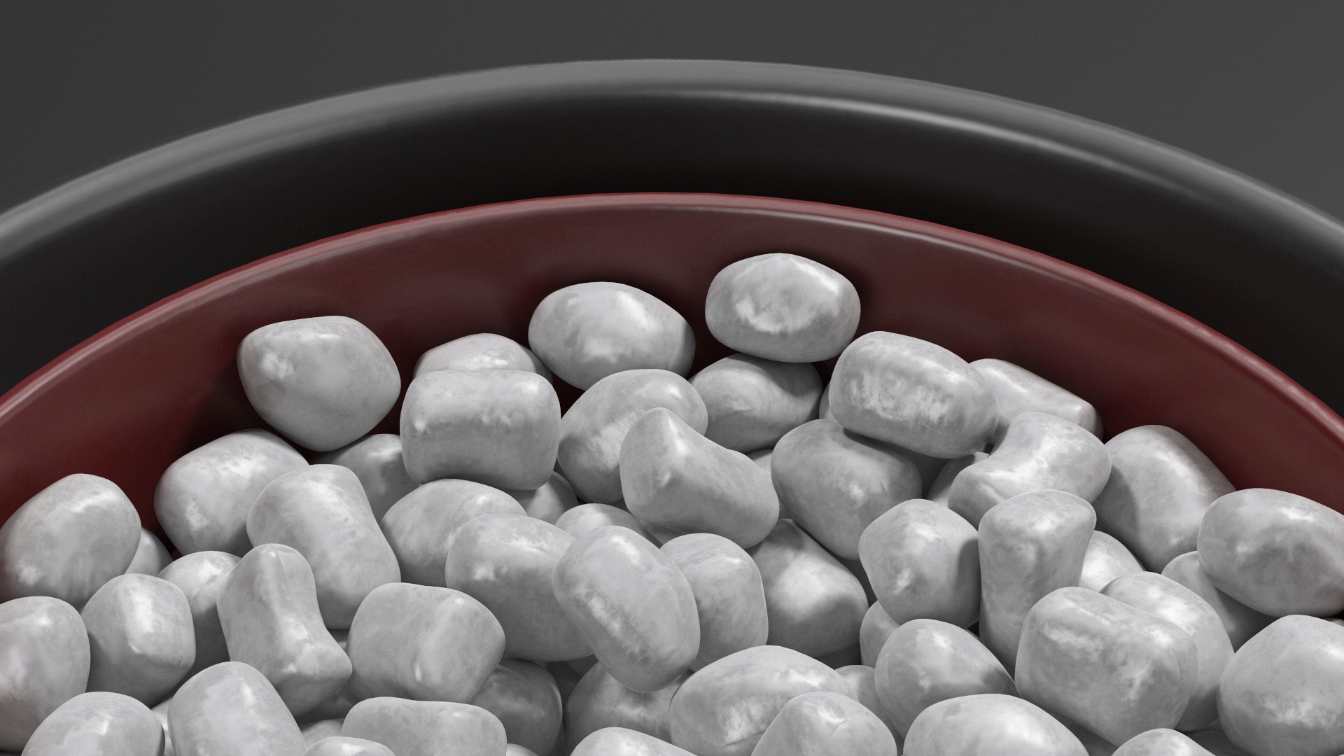 3D model Ceramic Planter With Marble Pebbles