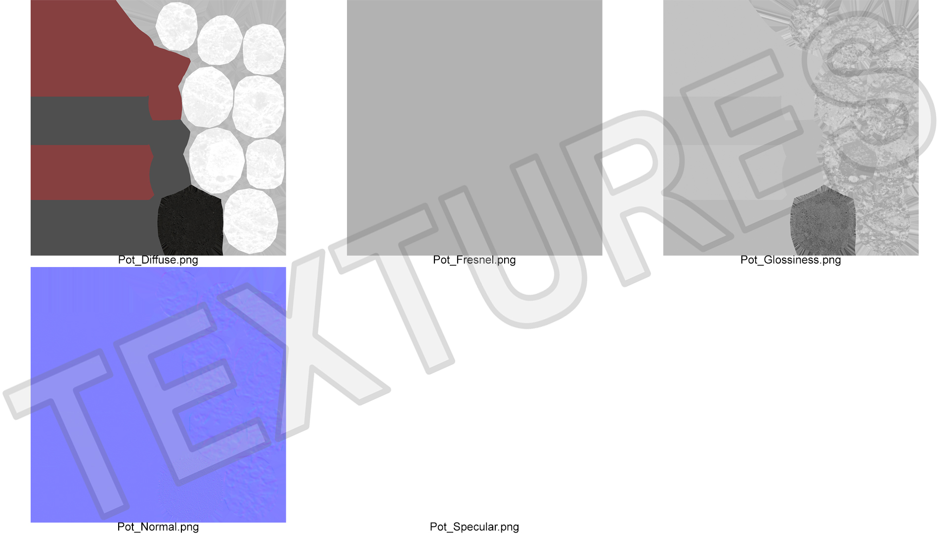 3D model Ceramic Planter With Marble Pebbles