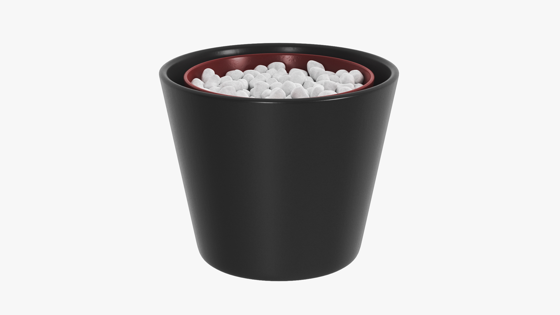 3D model Ceramic Planter With Marble Pebbles